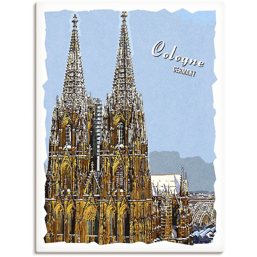 Artland Leinwandbild »Köln Dom Grafik«, Köln, (1 St.)