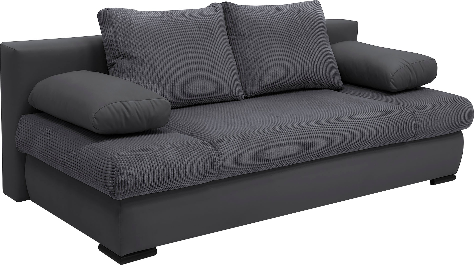 Thumbnail - COLLECTION AB Schlafsofa "Chicago mit Bettfunktion, Schlafcouch", inklusive Bettkasten, Cord-Samt Bezug, anthrazit