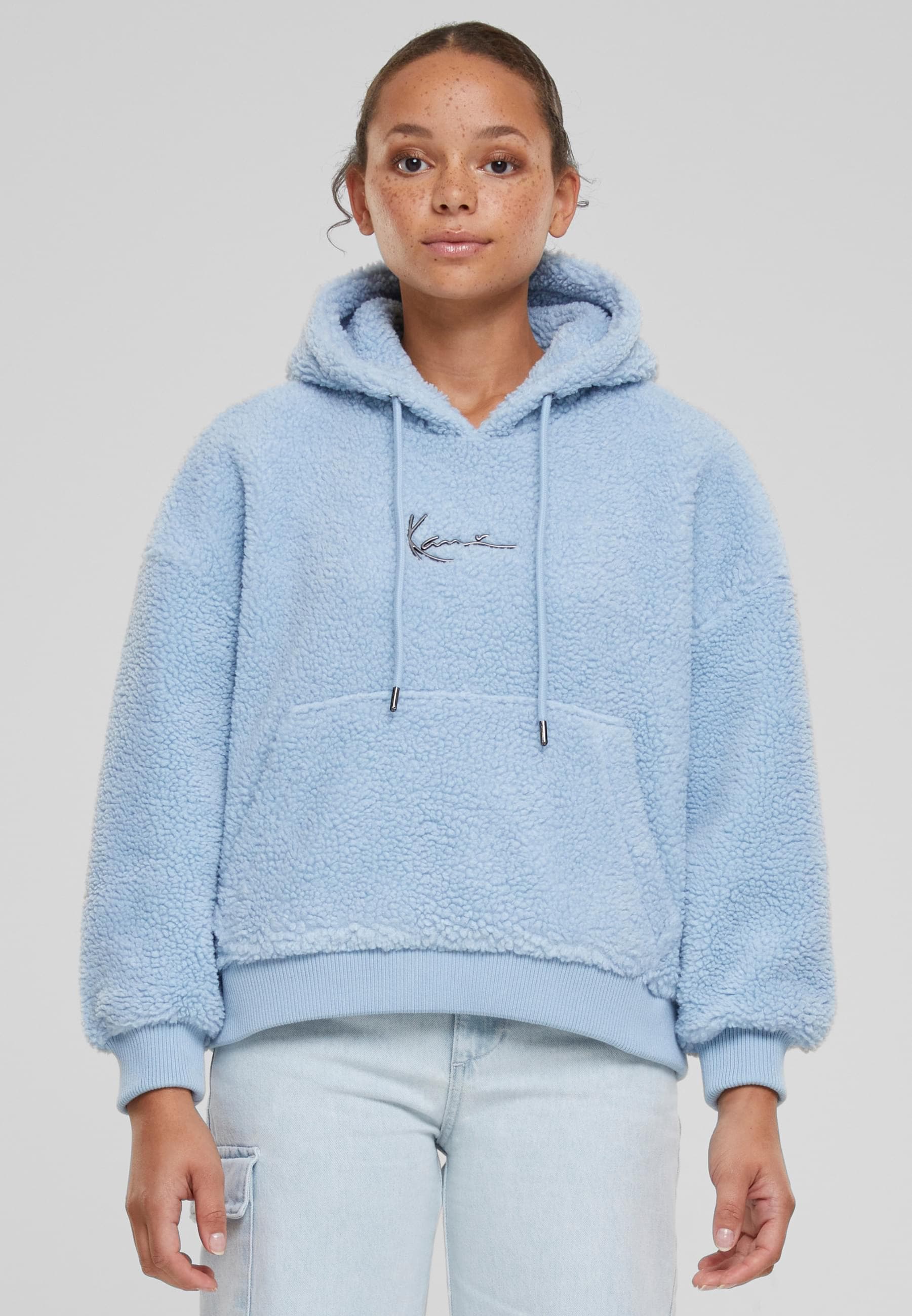 Karl Kani Kapuzenpullover »Karl Kani Damen KW233-041-2 KK Metal Signature Teddy Os Hoodie«, (1 tlg.)