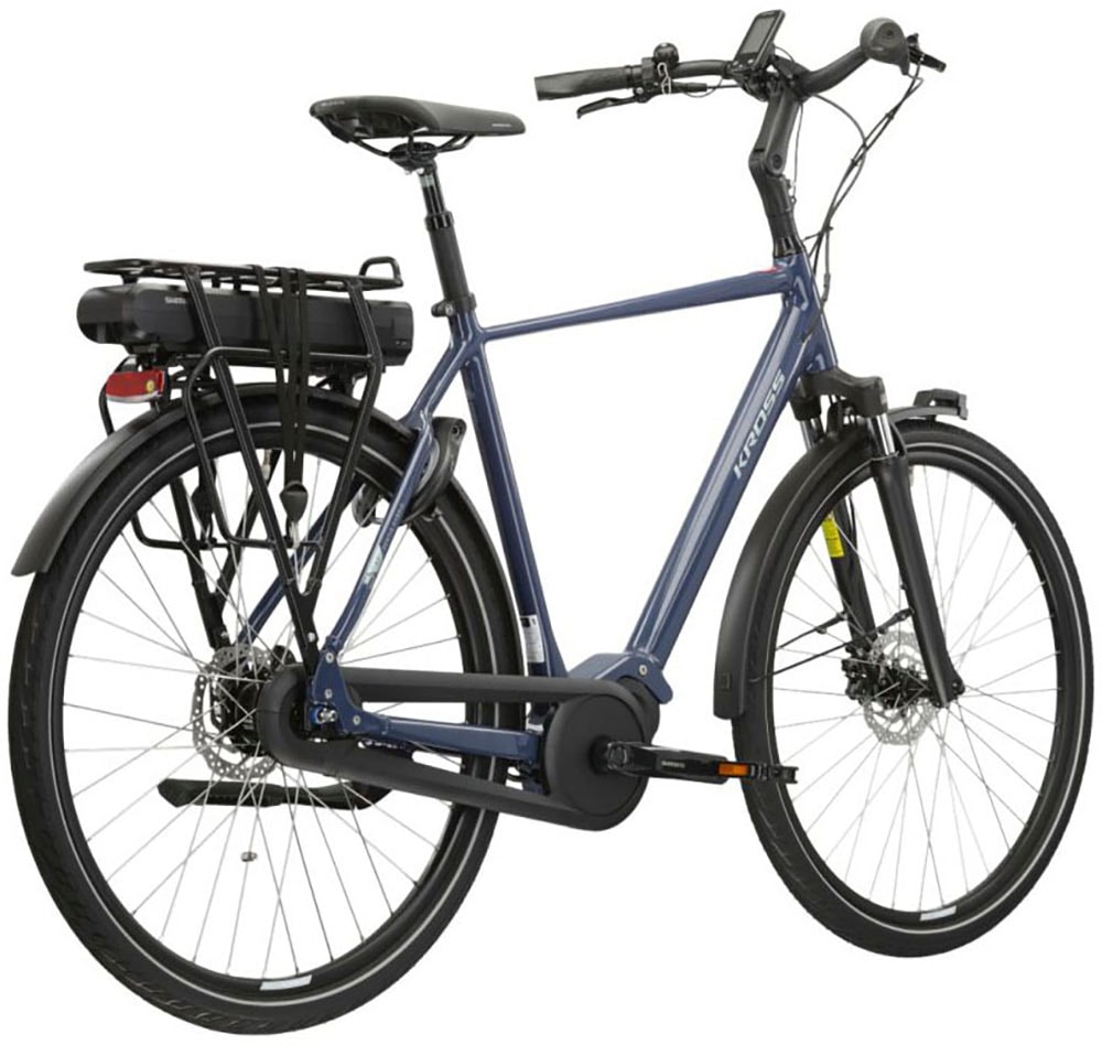 Kross »E-Citybike Sentio Hybrid 4.0 28 Zoll blau« 7 Gang Shimano NEXUS Schaltwerk Nabenschaltung Mittelmotor 250 W Pedelec, Elektrofahrrad für Damen und Herren