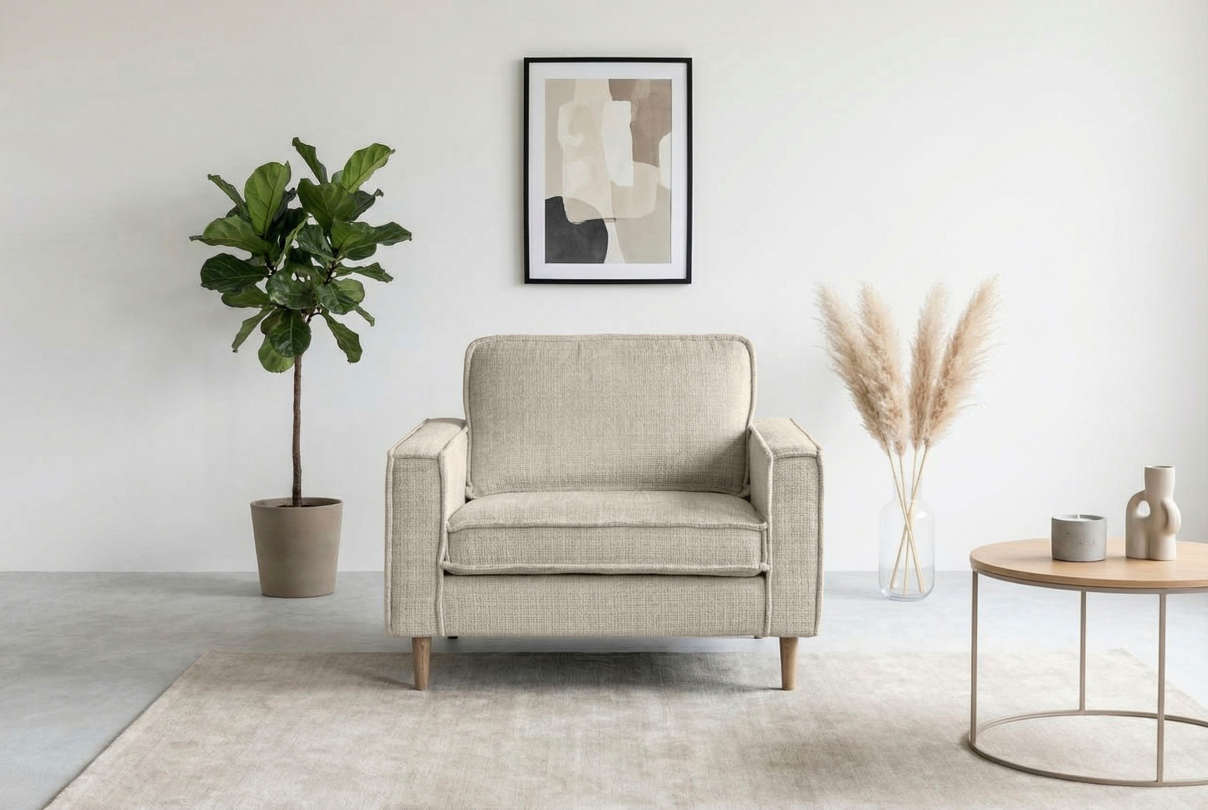 Home affaire Loveseat "Pinto Skandi 105 cm, Chenille, Struktur" mit Keder, günstig online kaufen
