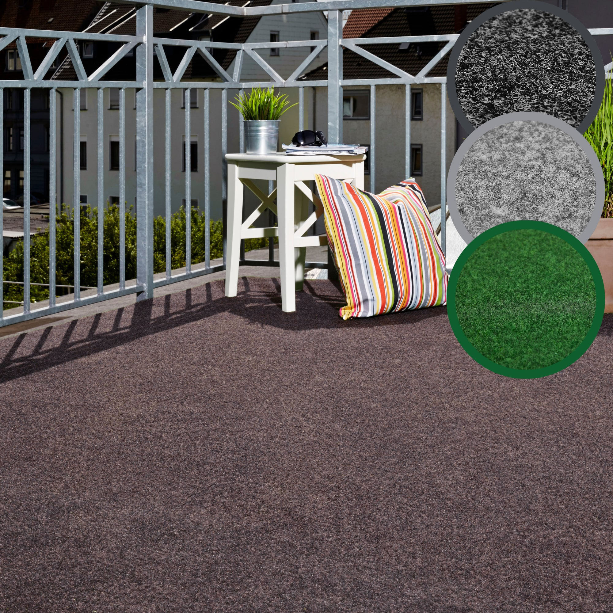 ANDIAMO Kunstrasen "Aberdeen, Made in Belgium", B : 200cm 1 Stk., 10mm, L: 600cm, braun, Garten, Teppiche, aus Nadelfilz, mit Drainagenoppen, für