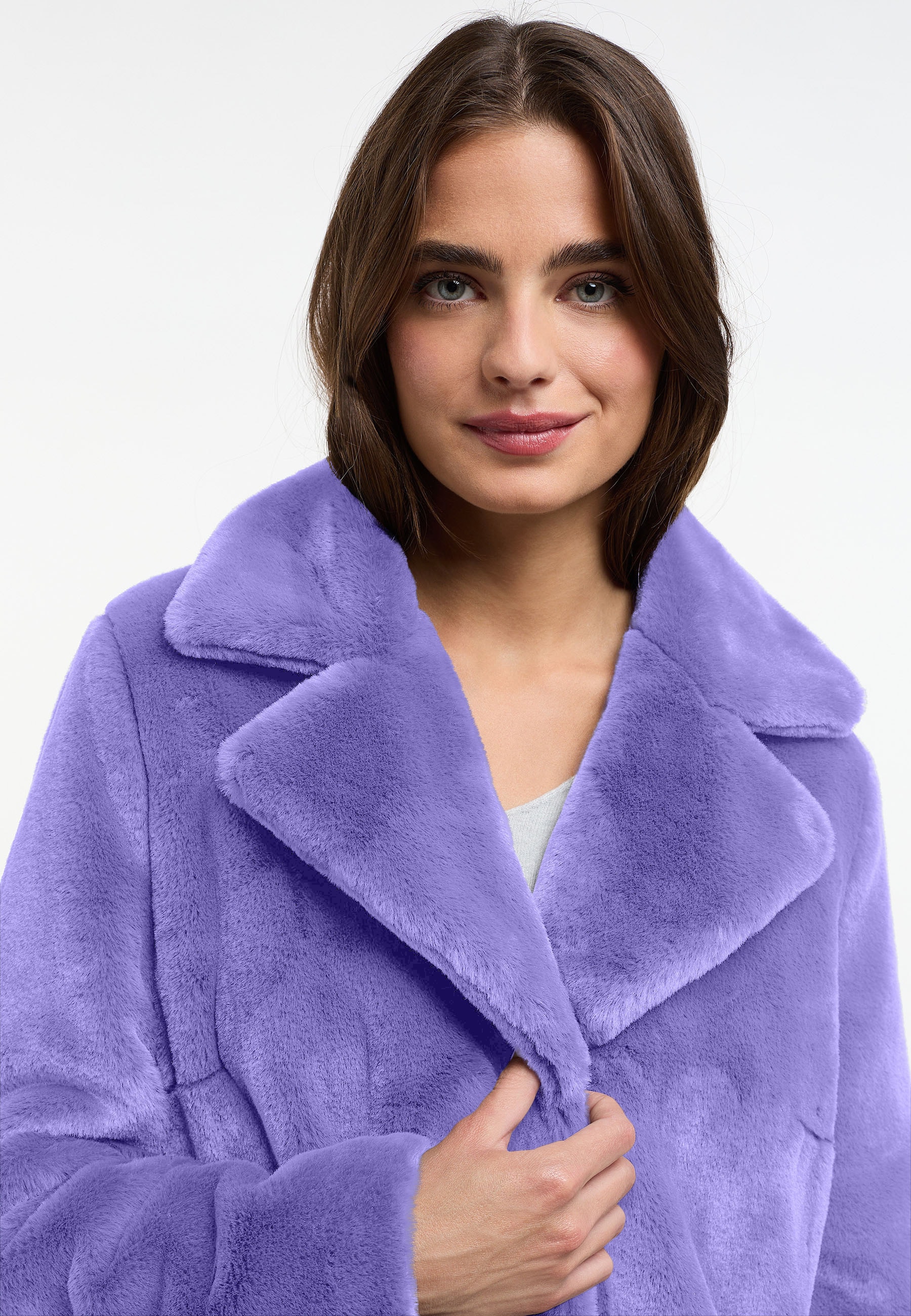 Frieda & Freddies Fellimitatmantel »Fake Fur Coat / Moon-river2«, mit klassischem Design