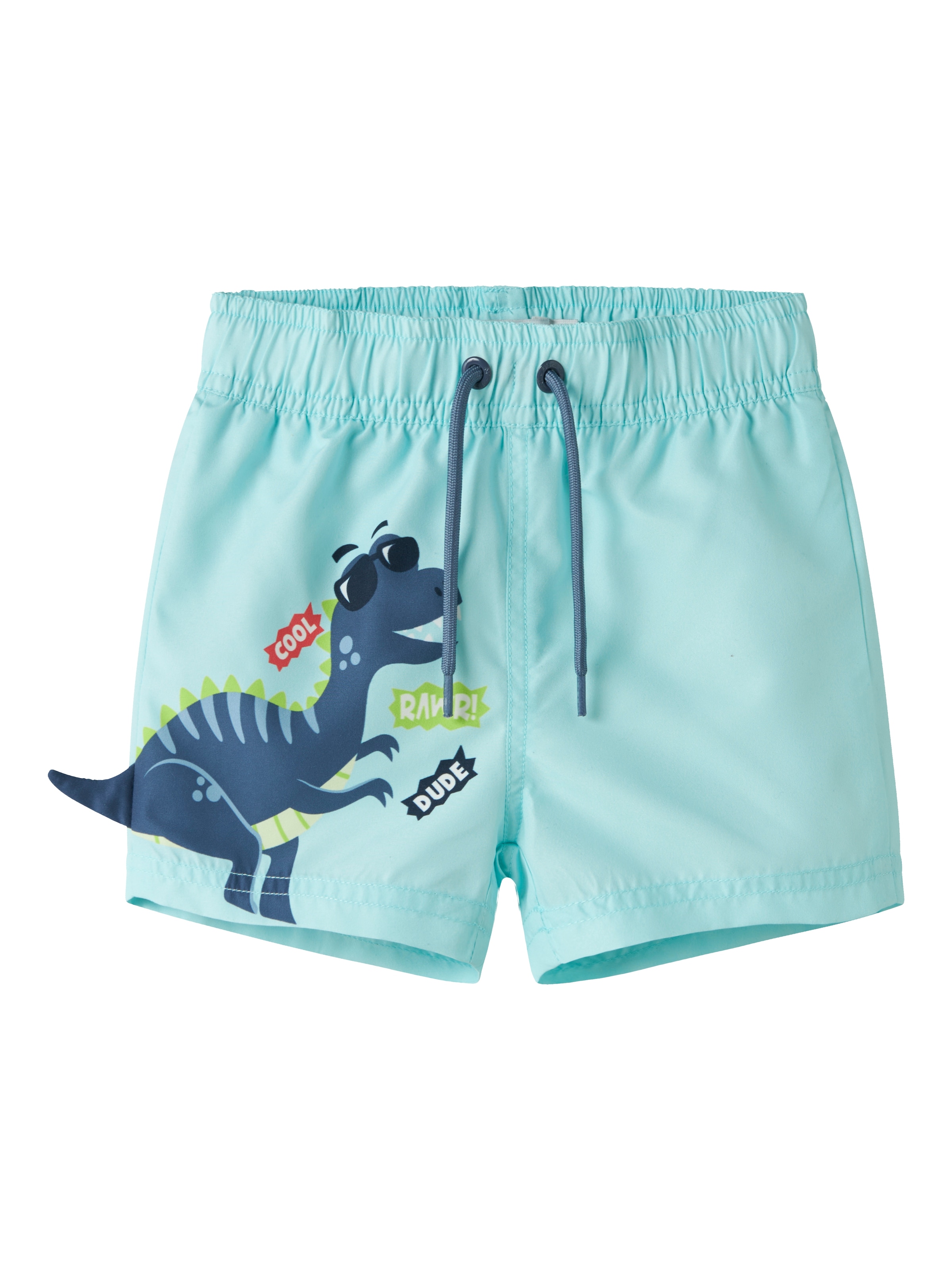 Badeshorts NAME IT "NMMZAKAN SWIM SHORTS", Jungen, Gr. 98, N-Gr, limpet shell, Web, Obermaterial: 100% Polyester, bedruckt, unifarben, Badehosen Badeshorts, mit süßem Fischmotiv