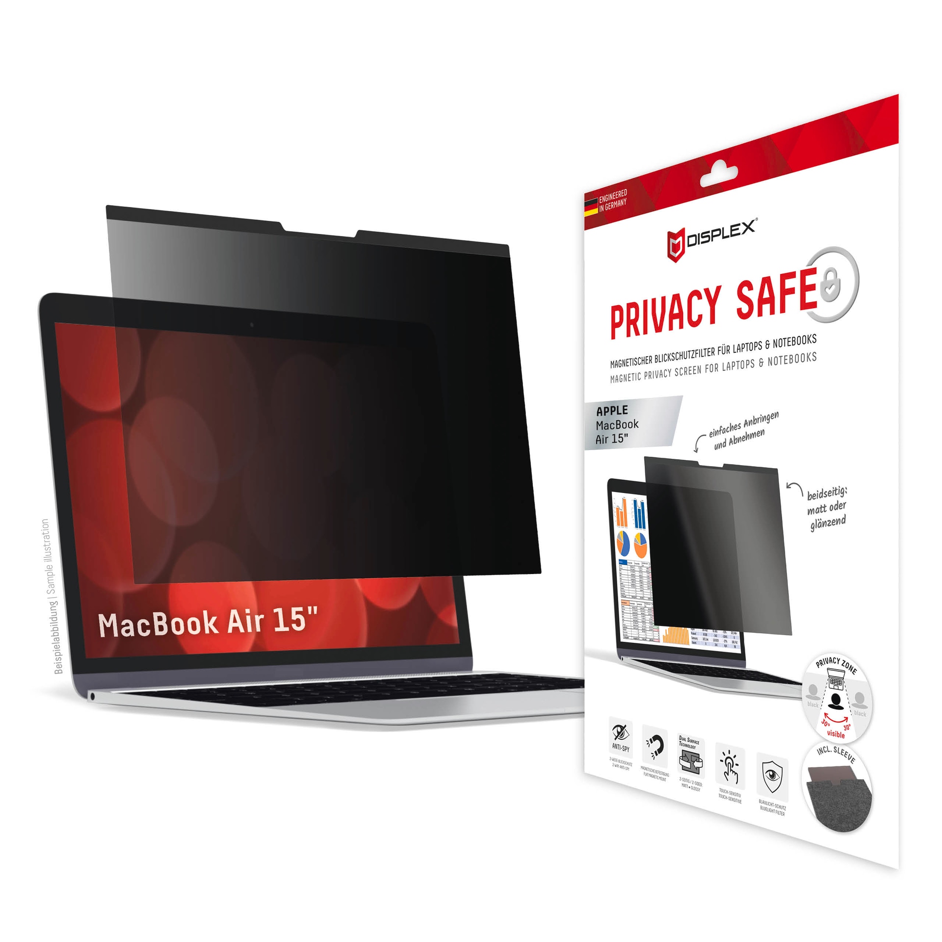 Displayschutzfolie »Privacy Safe Blickschutzfilter«, für Apple MacBook Air 15,...