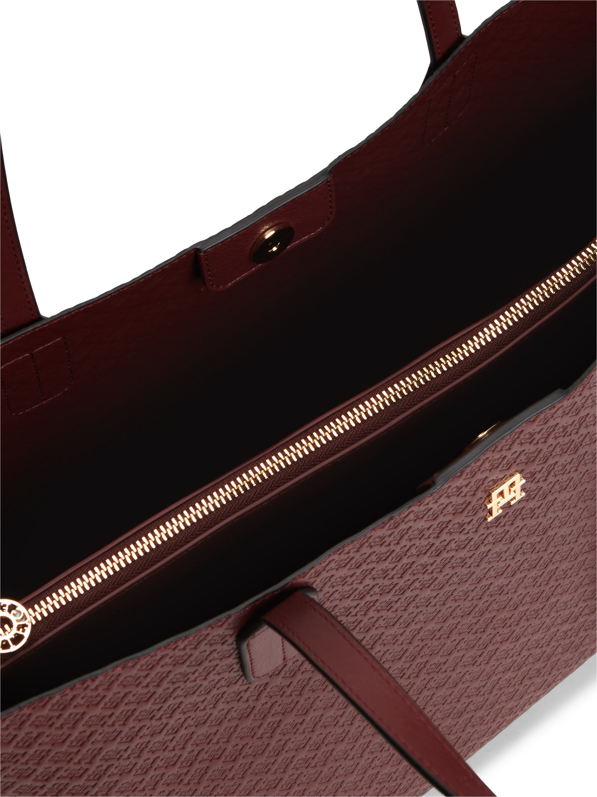 Tommy Hilfiger Handtasche »TH ICON TOTE MONO« Damen Schultertasche mit TH-Allover-Logoprägung