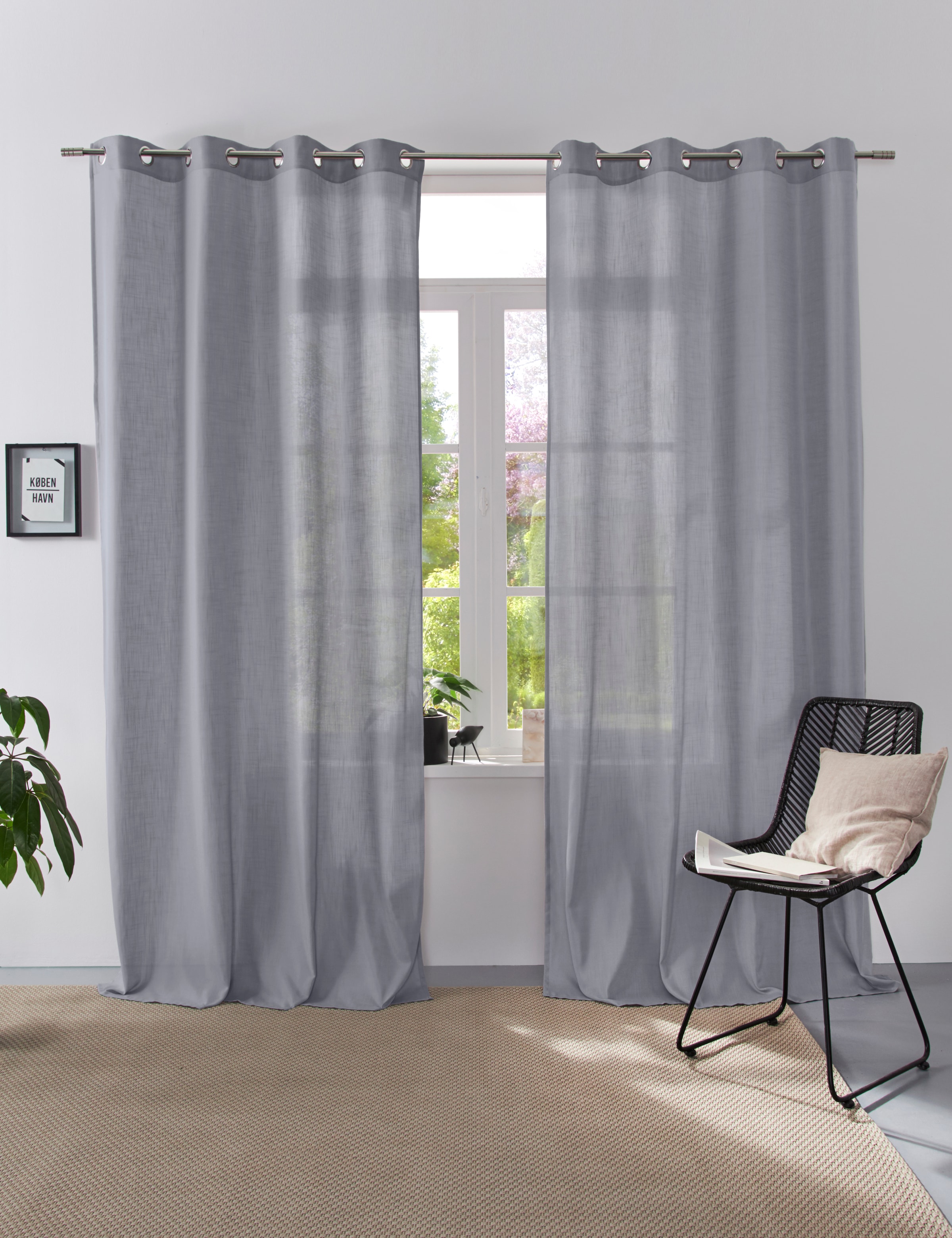 OTTO home Vorhang "Linsdorf" Ösen 1 Stk. tlg. Leinenstruktur günstig online kaufen