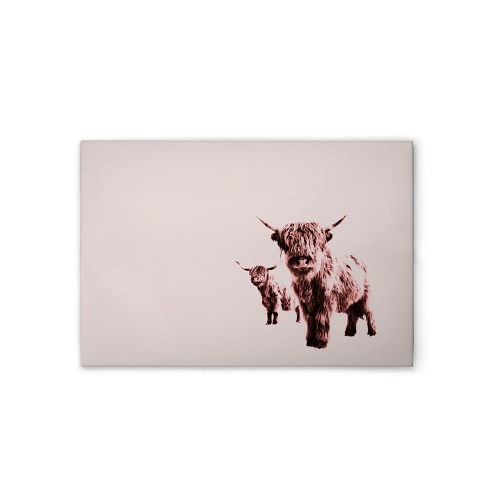 A.S. Création Leinwandbild "Highland Cows - Wandbild Beige Braun Rosa Keilr günstig online kaufen