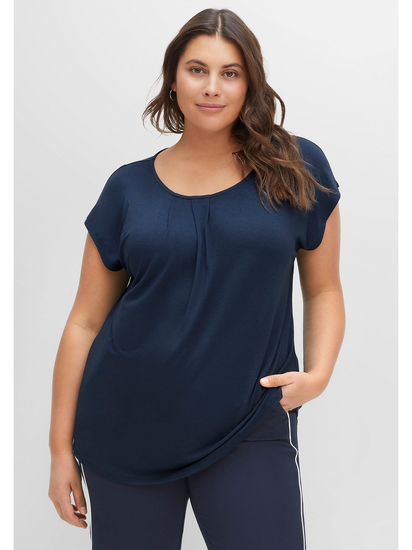 Sheego Spitzenshirt »Große Größen«, mit Spitzenpasse an der Schulterpartie  für bestellen | BAUR | V-Shirts