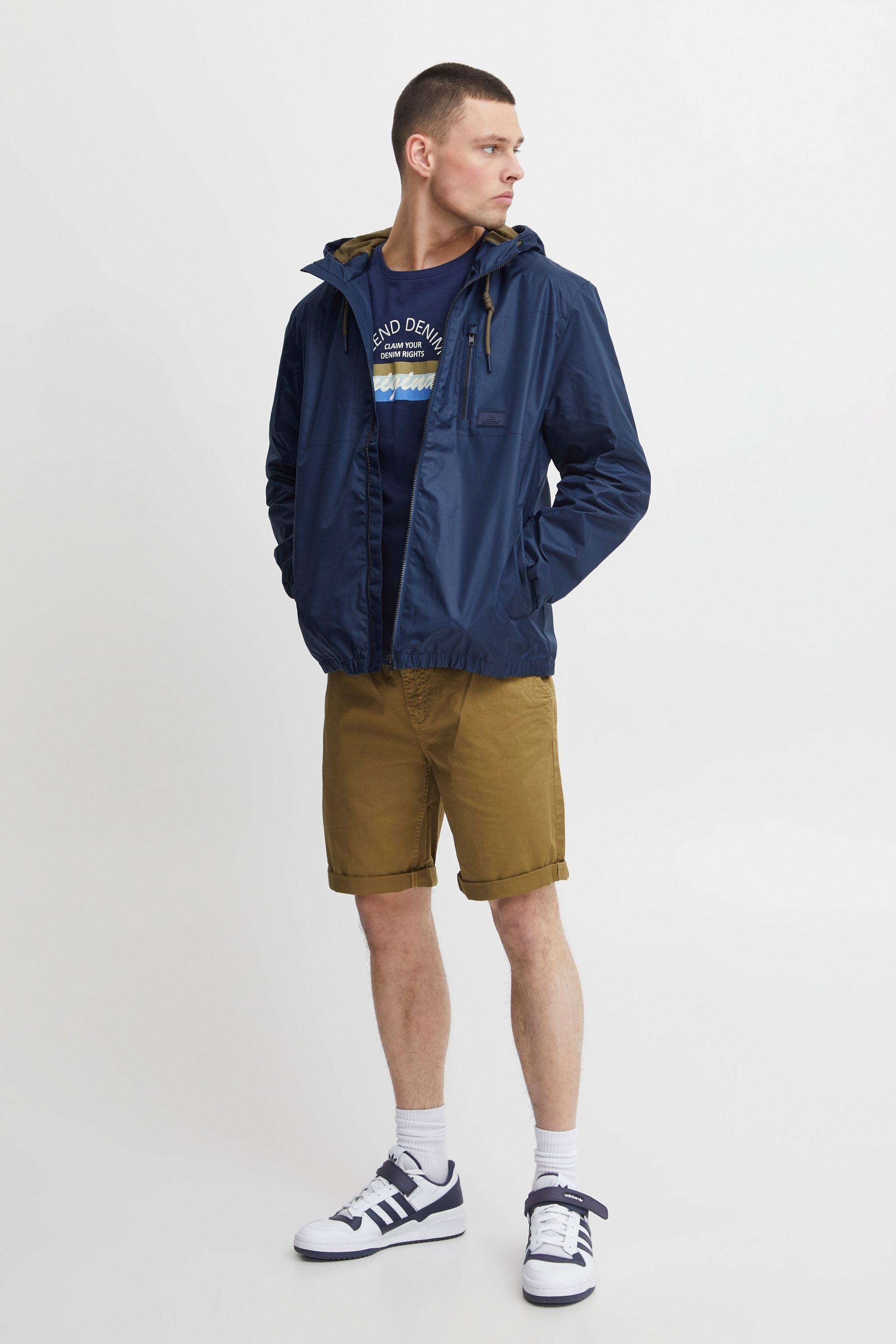 Windbreaker BLEND "BHOuterwear", Herren, Gr. L, blau (marineblaus), 100% Polyester, unifarben, regular fit normal, weit, Jacken Windbreaker, Praktische Windbreaker-Übergangsjacke 5