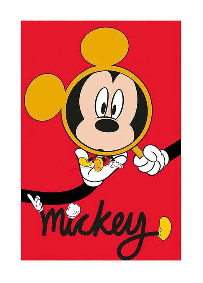 Komar Poster "Mickey Mouse Magnifying Glass", Disney, (1 St.), Kinderzimmer, Schlafzimmer, Wohnzimmer