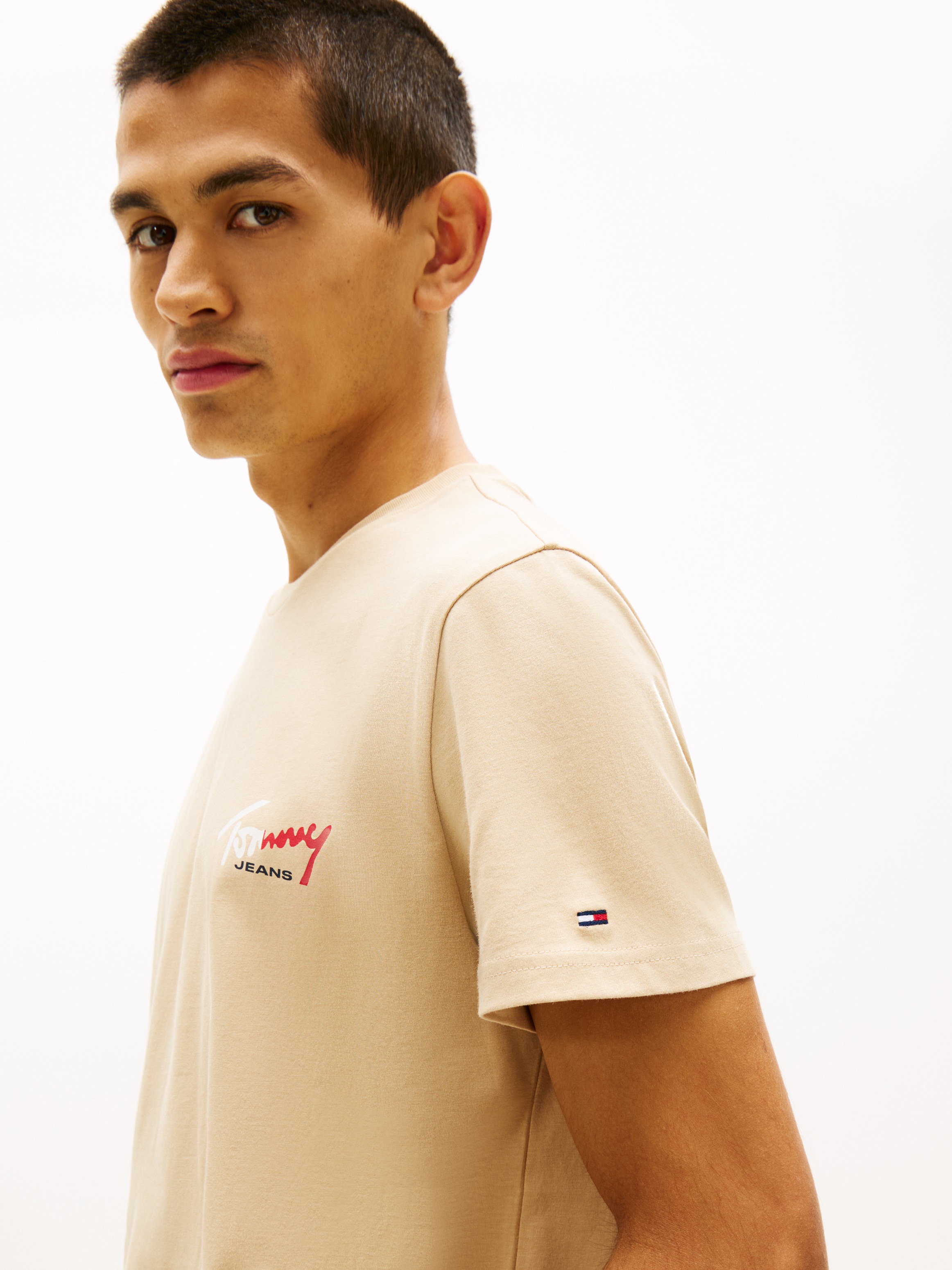 Tommy Jeans T-Shirt "TJM SLIM FIT SIGN CHEST" mit Markenprint günstig online kaufen