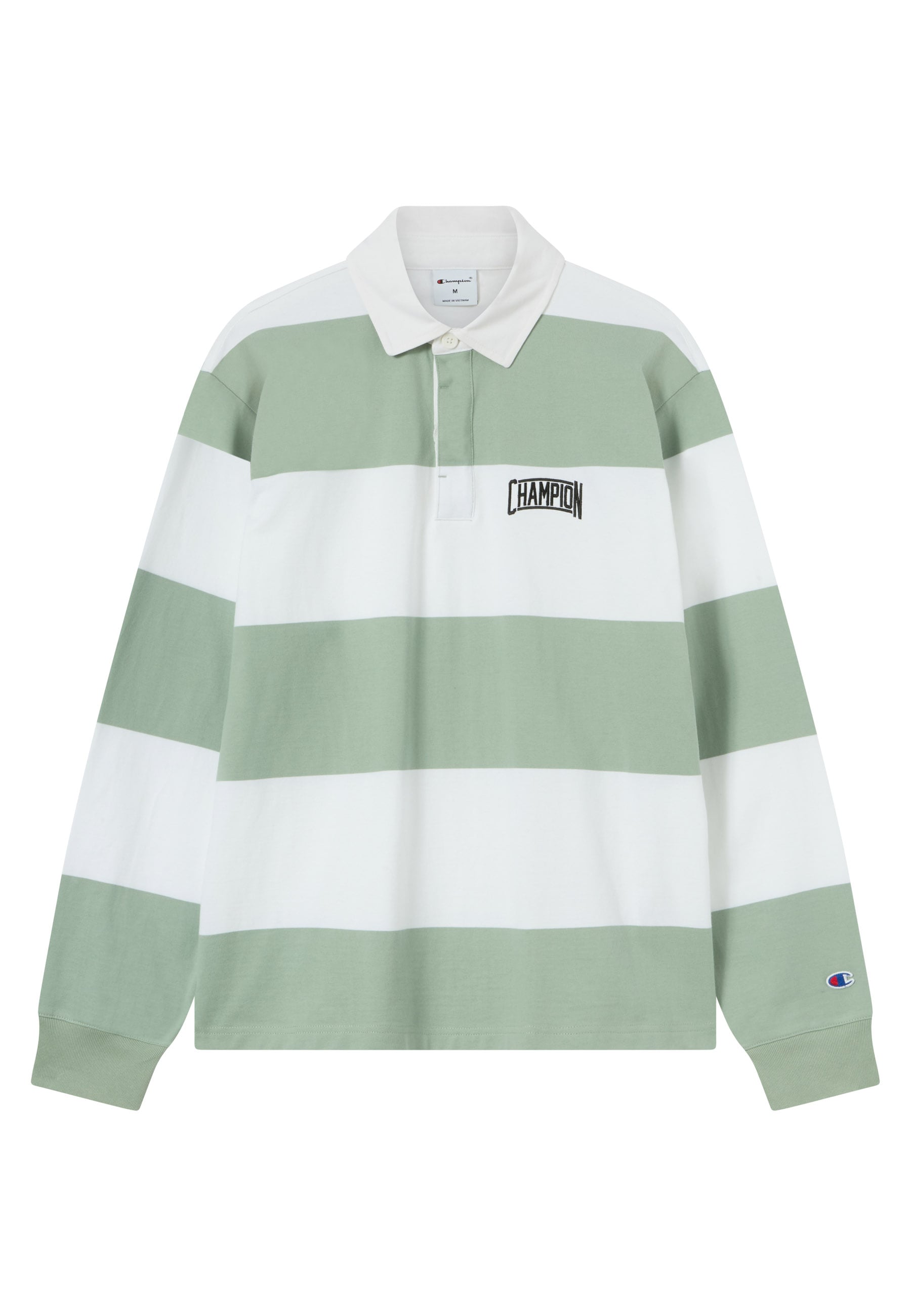 Champion "COLLEGE Striped Heavy Jersey Polo" Langarm-Design, mit Knopfleiste, gerader Abschluss