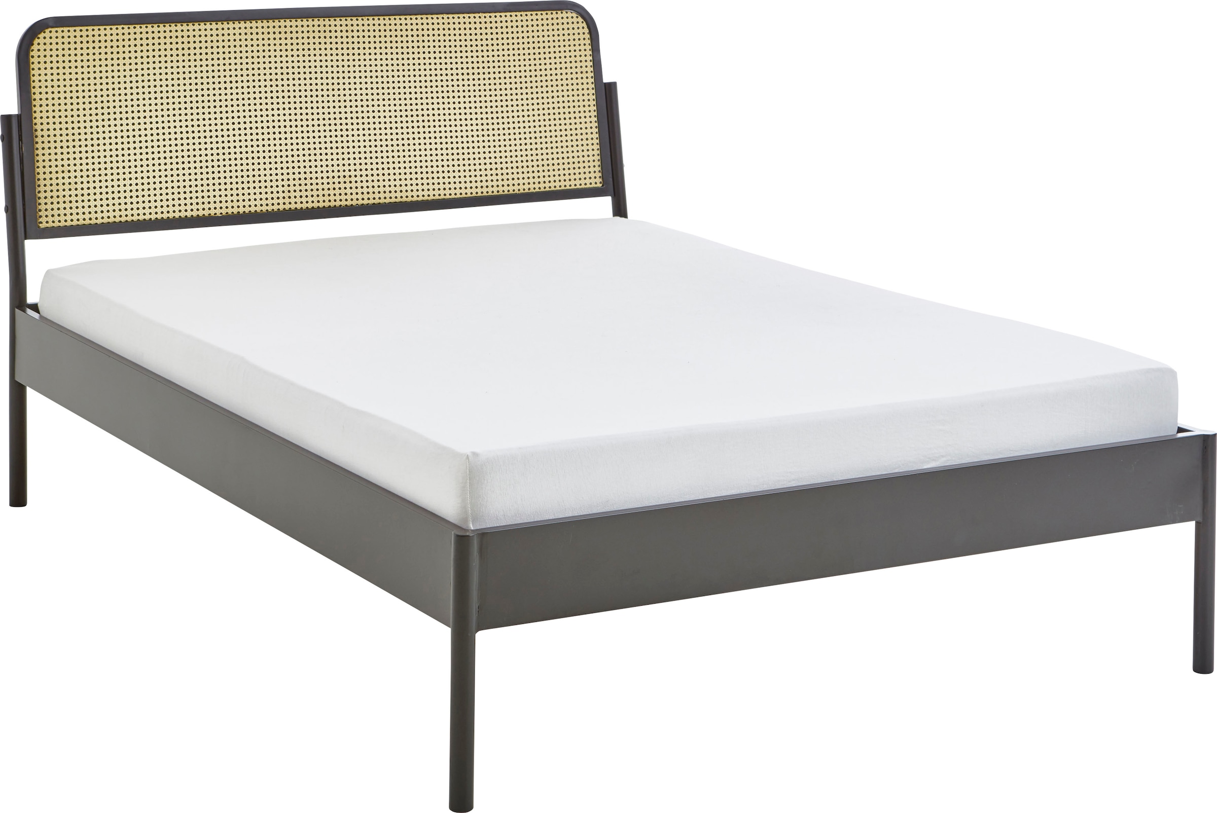 ATLANTIC home collection Metallbett »Nelly«, mit Rattan im Kopfteil