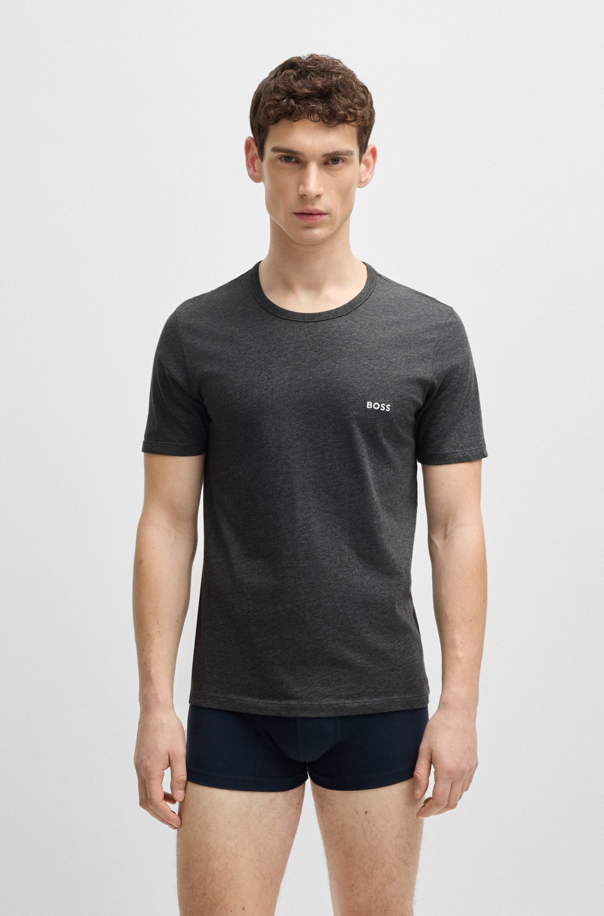 BOSS T-Shirt »Rundhals BOSS ONE x David Beckham«, (Packung, 3 tlg., 3er-Pack), mit dezentem BOSS Logo-Print