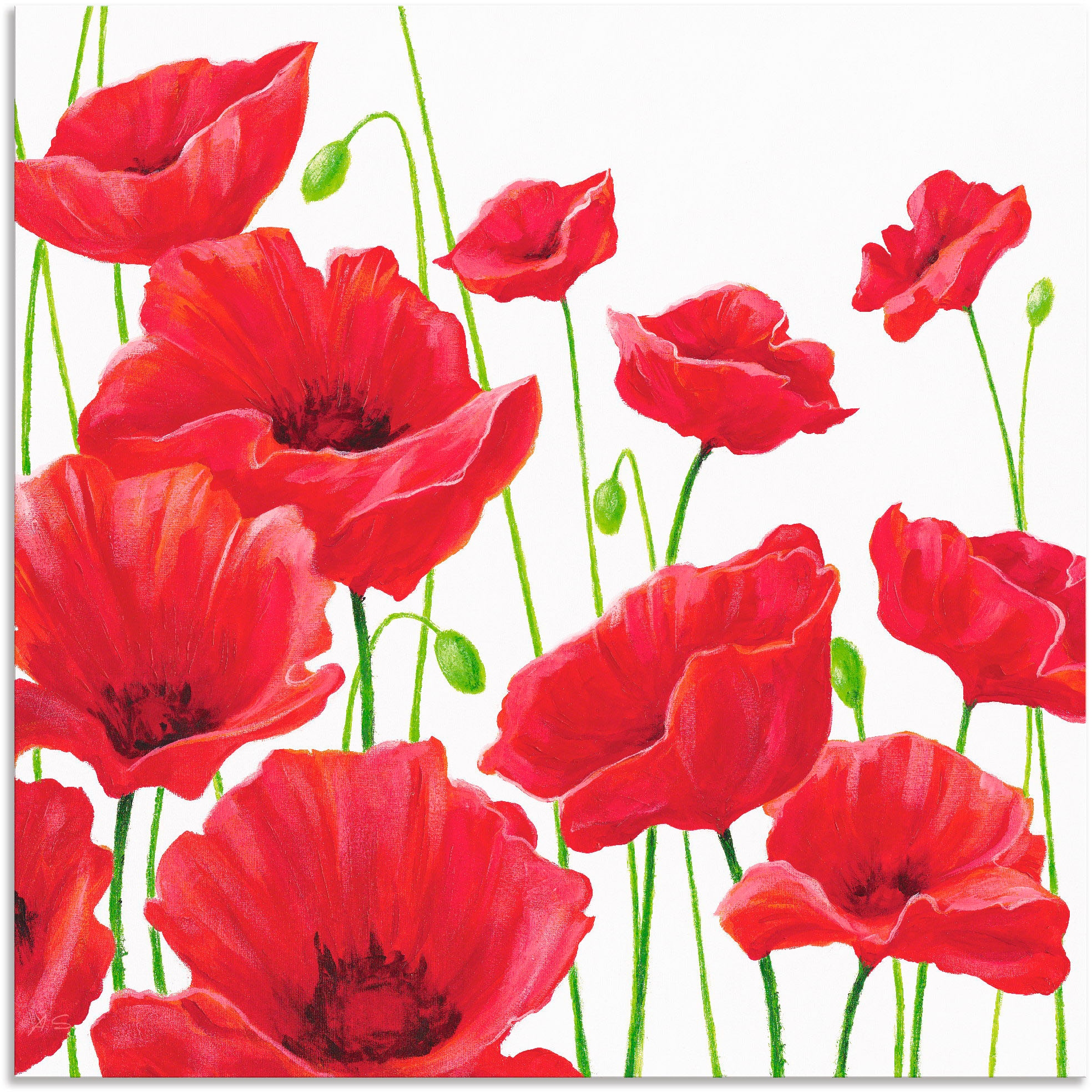als bestellen Alubild, in oder I«, Mohnblumen Wandbild Wandaufkleber »Rote versch. BAUR Blumen, (1 | St.), Artland Größen Poster Leinwandbild,