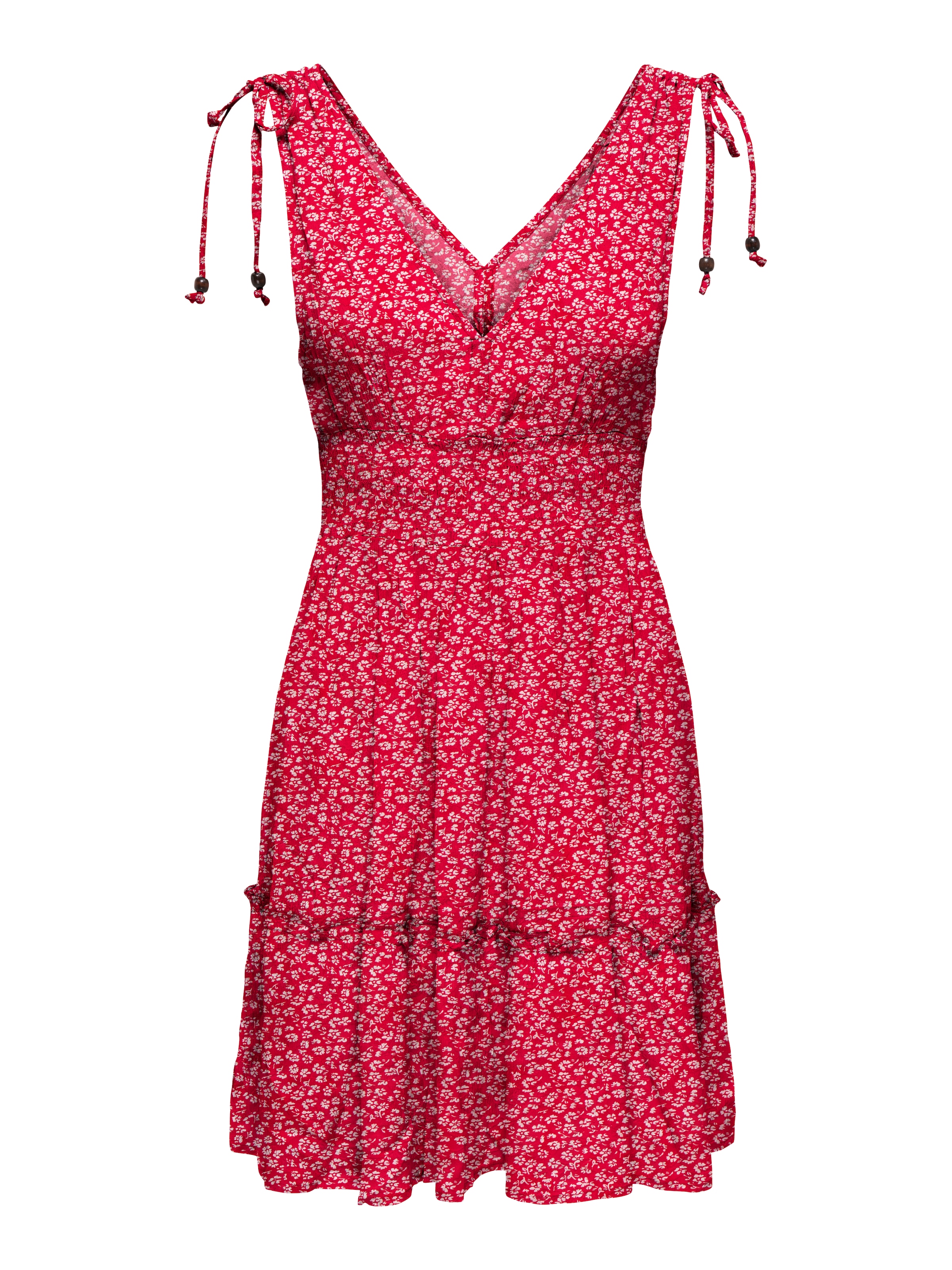 Only Trägerkleid "Onlfernanda Life S/L Dress Wvn Noos" Viskose, Regular Fit, V-Ausschnitt