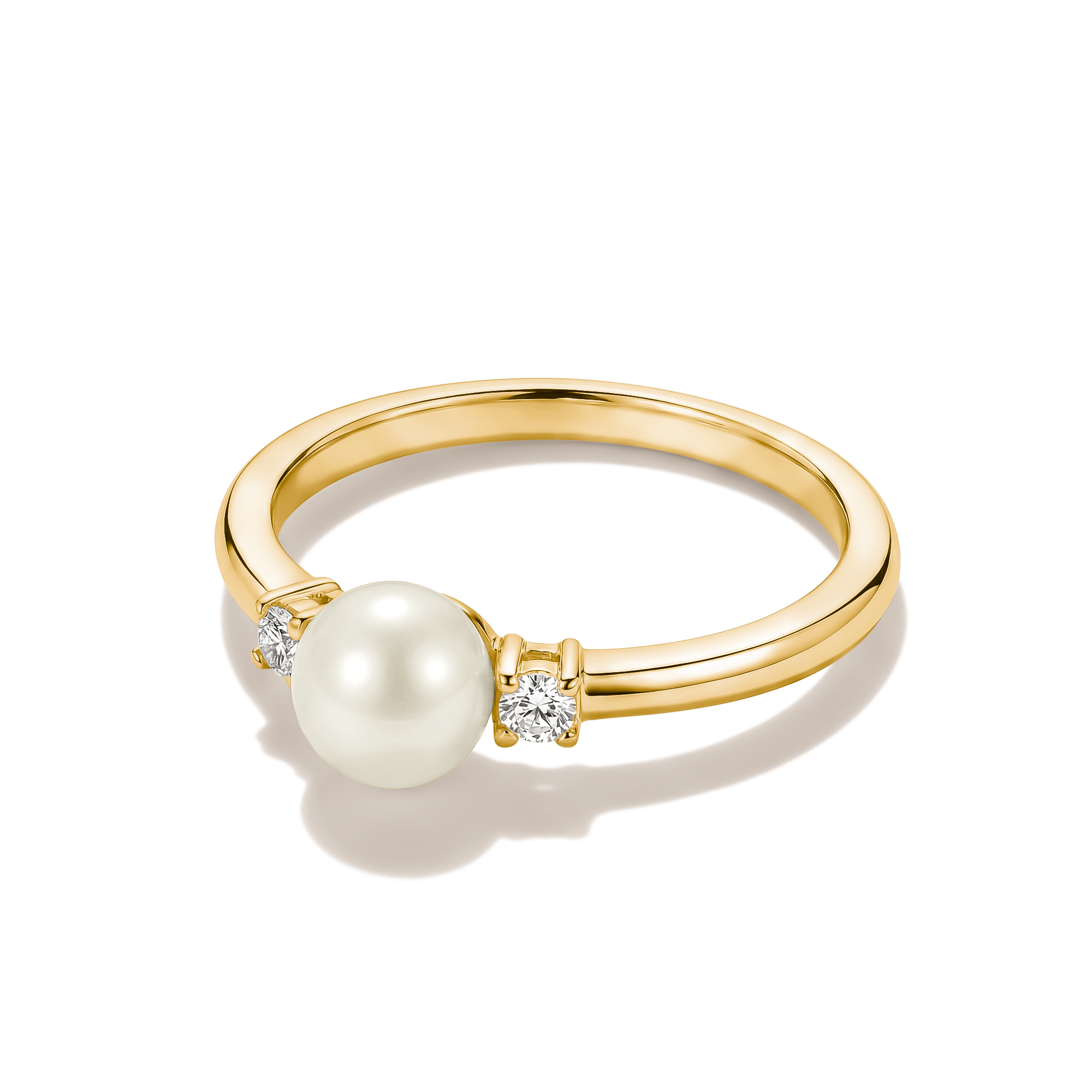 THOMAS SABO Fingerring »Ring mit Perle gelbgoldfarben« mit Zirkonia (synth.) - mit Süßwasserzuchtperle