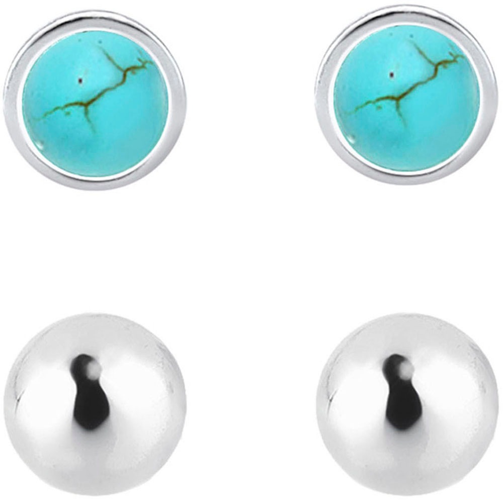 Elli Ohrstecker-Set »Schmuck Geschenk Silber 925 Ohrringe, 0306622717«, (Set, 4 tlg.), mit Howlith