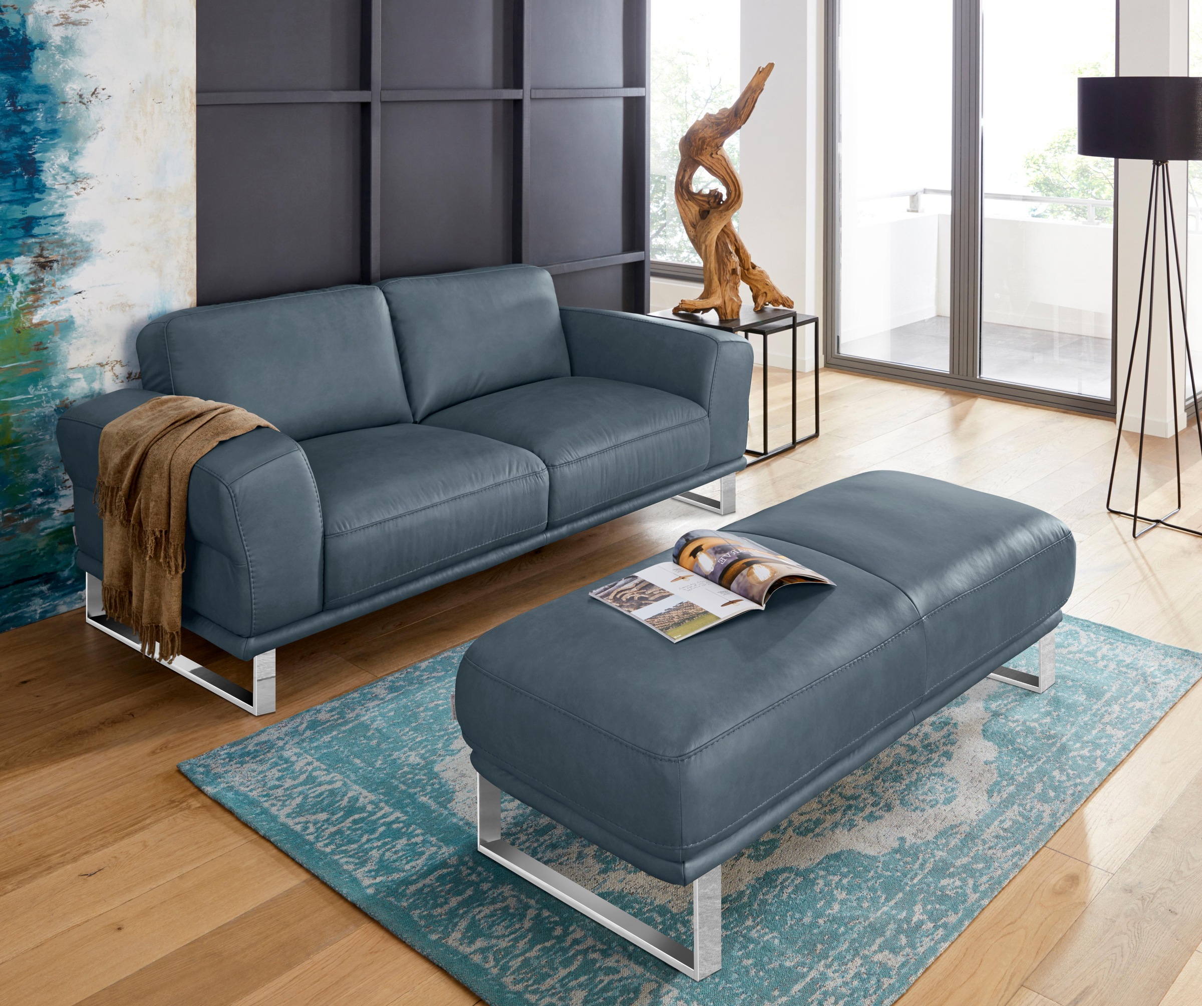 W.SCHILLIG 2-Sitzer »montanaa«, mit Metallkufen in Chrom glänzend, Breite 192 cm