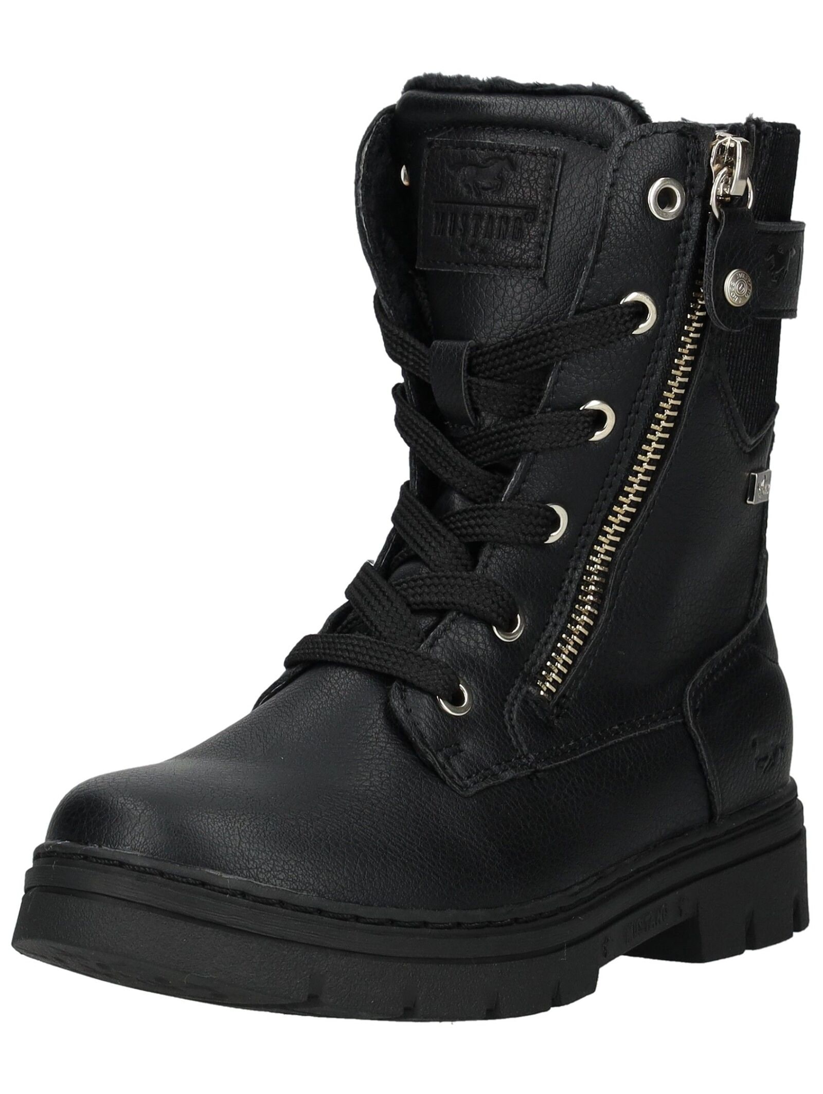 Mustang Shoes Schnürstiefelette "Mustang Shoes Stiefelette Lederimitat/Text günstig online kaufen