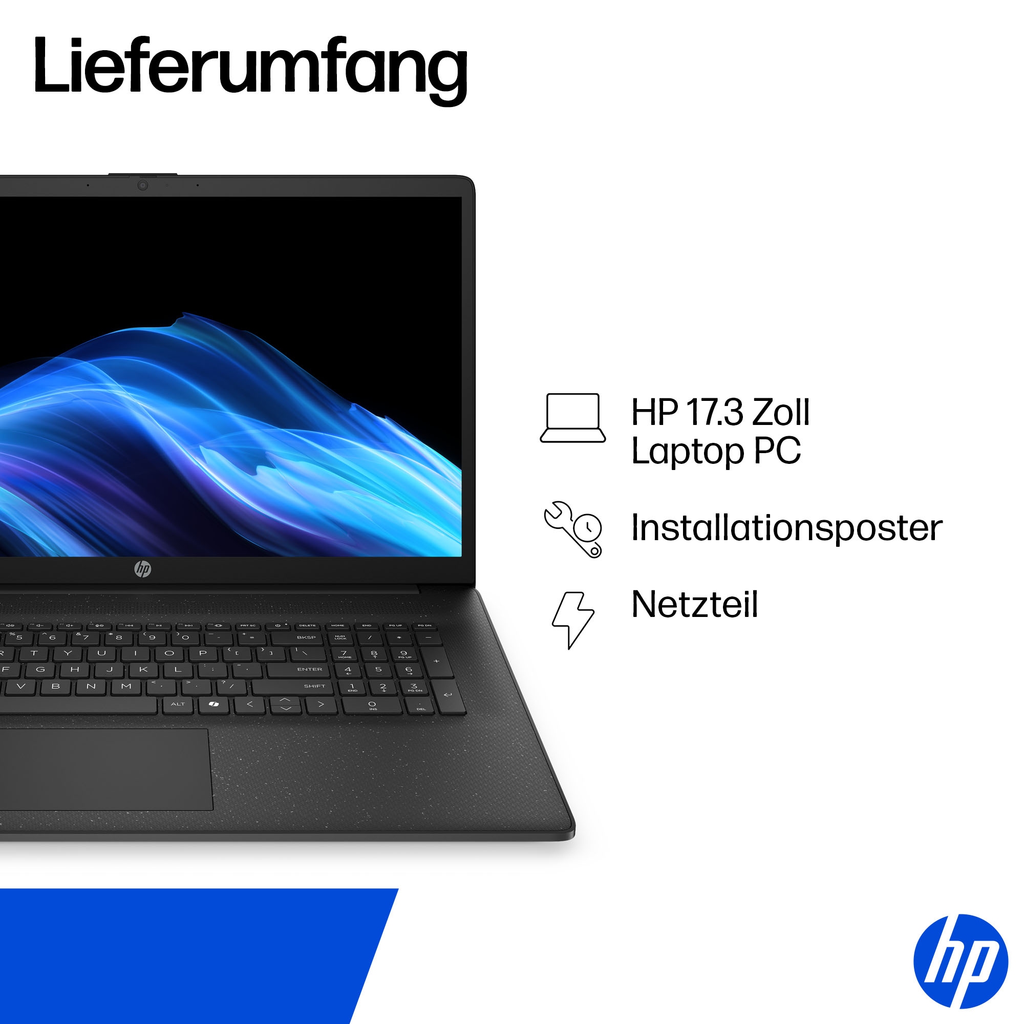 HP Notebook »17-cp AMD« 43,9 cm / 17,3 ″ AMD Ryzen 3 Radeon Graphics 512 GB SSD