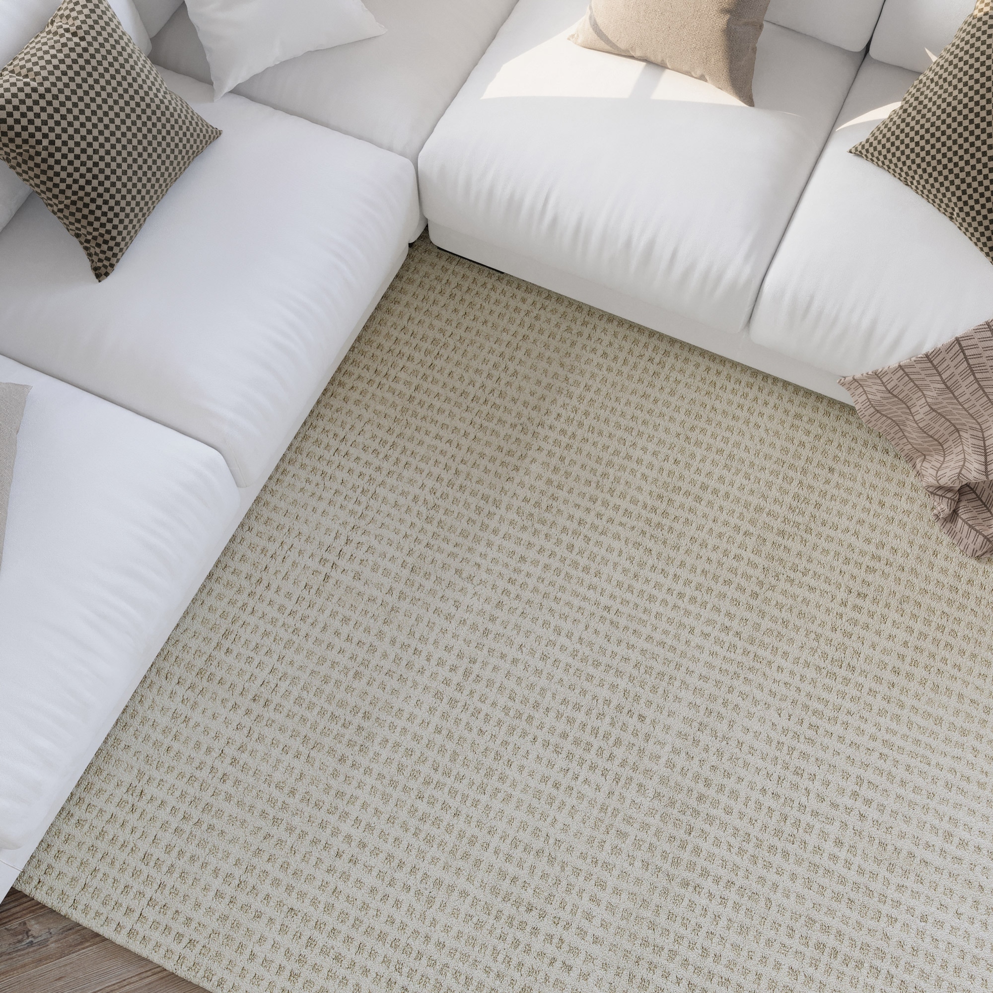 Wecon home Teppich »Hamptons THIRTY«, rechteckig, 17 mm Höhe, Läufer, Kurzflor, Wohnzimmer, Schlafzimmer, elegant, robust, kariert