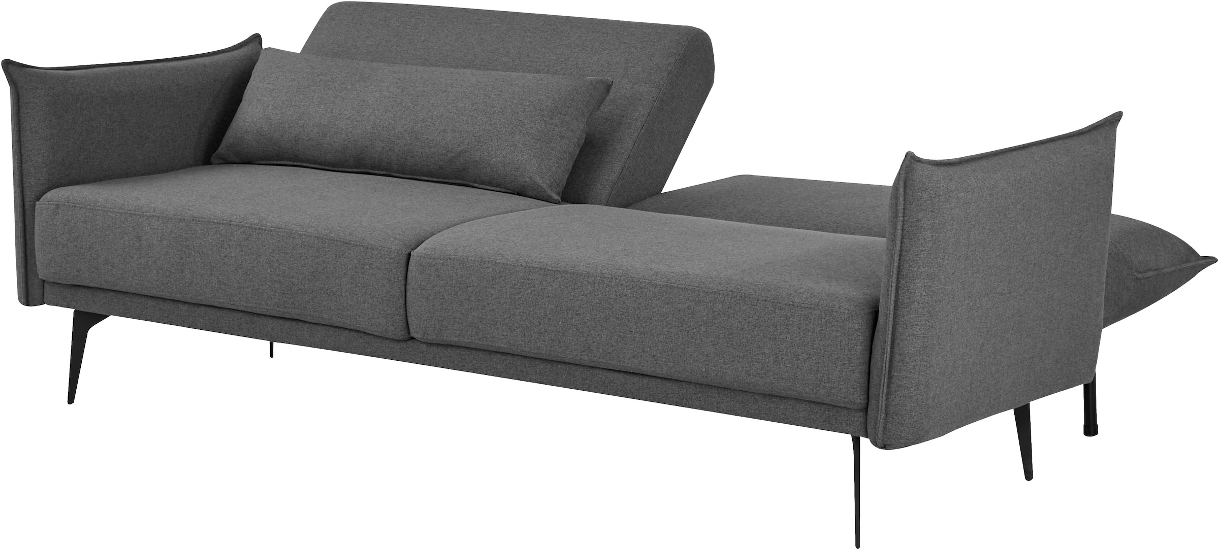 INOSIGN Schlafsofa »TULARE, 204 cm, klappbarer 3-Sitzer mit verstellbarer Rückenlehne,«, Schlaffunktion, Velvet-Samtvelours u. Webstoff