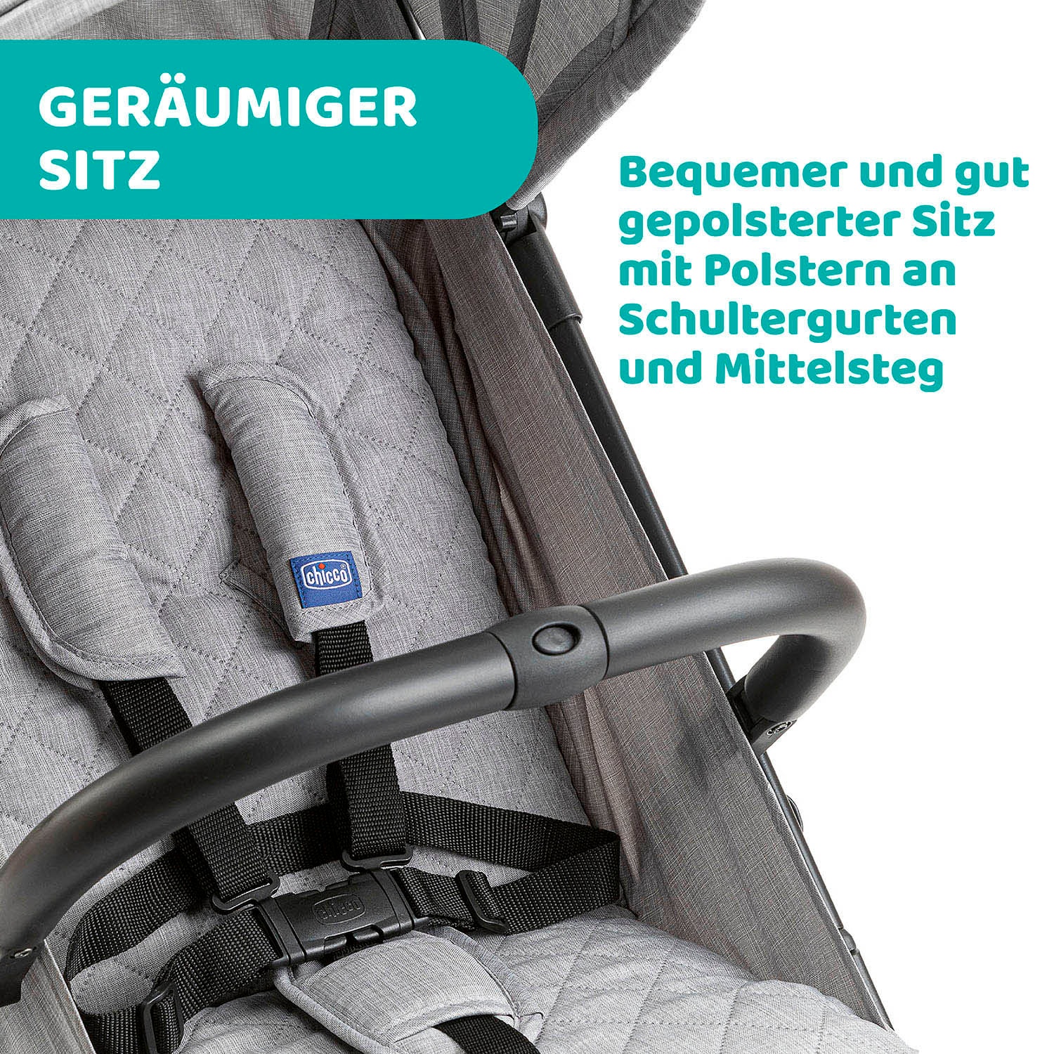 Chicco Sportbuggy »TROLLEYme, Light Grey«, 15 kg, mit Trolleyfunktion, Sport-Kinderwagen