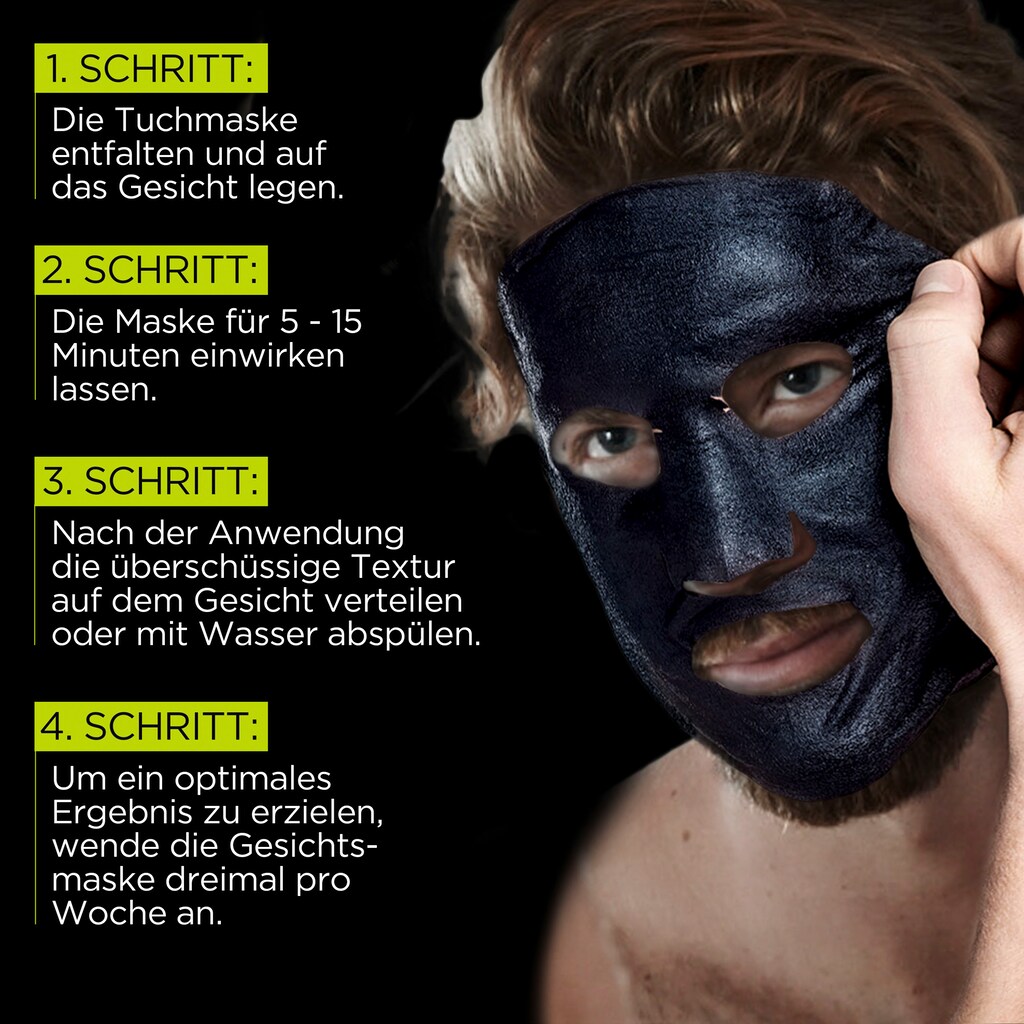 L'ORÉAL PARIS MEN EXPERT Gesichtsmasken-Set »Pure Charcoal und Hydra Energy«, (Set, 4 tlg.)