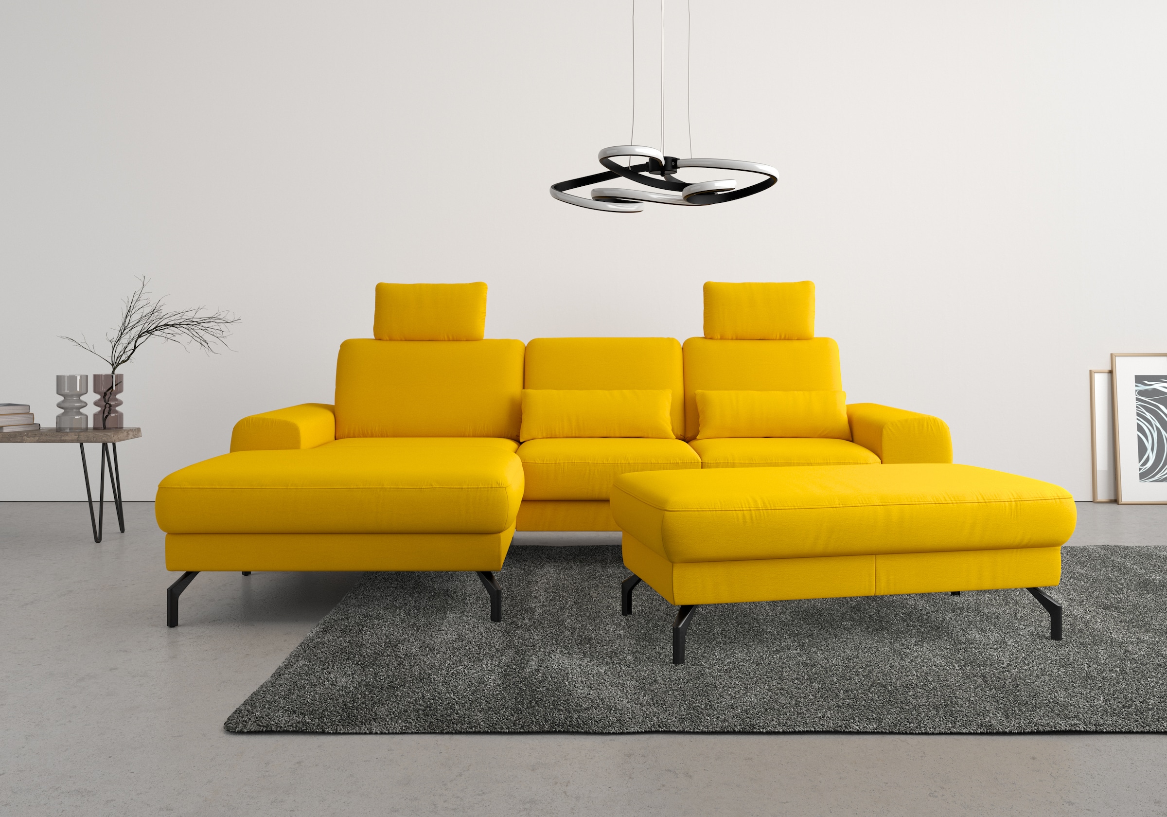 sit&more Ecksofa "Cinturo L-Form" inklusive Sitztiefenverstellung und Federkern, Sitzhöhe 48 cm
