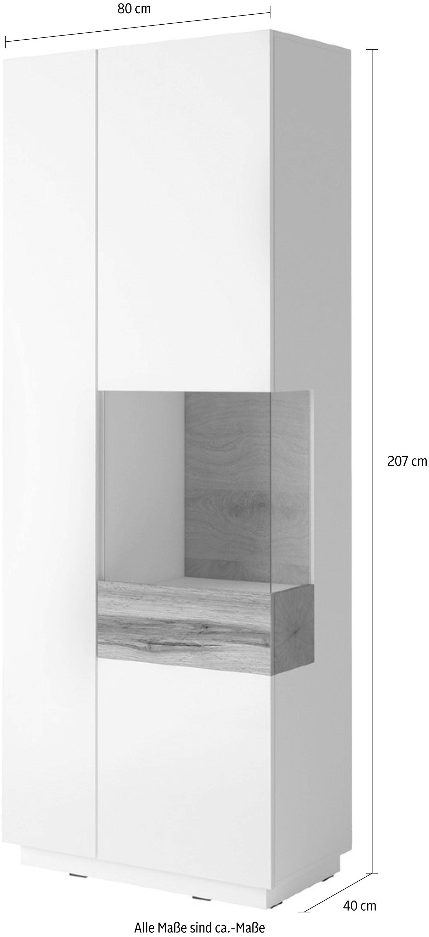 Vitrine »SILKE«, Höhe 207 cm BAUR Glaseinsatz mit online kaufen 