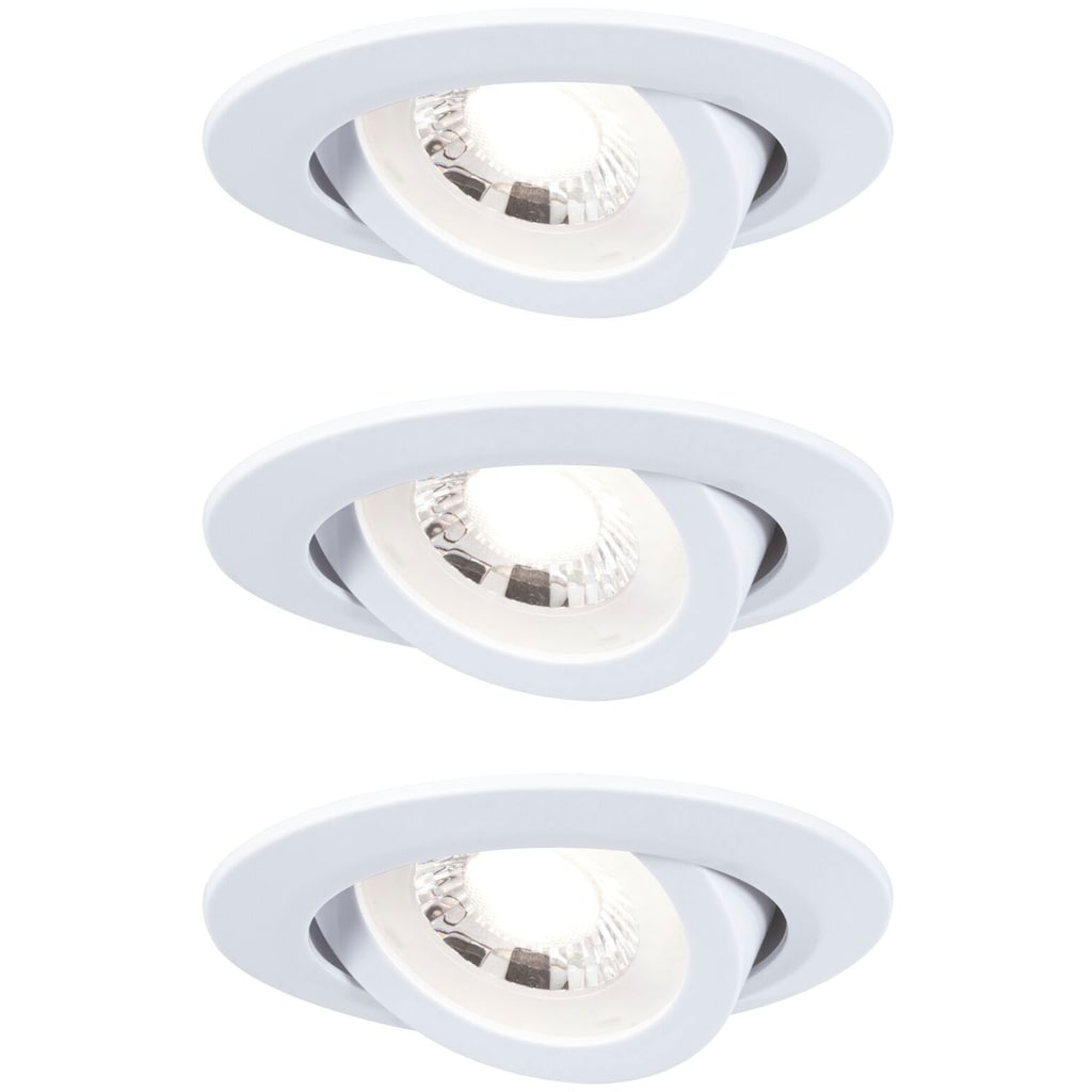 Paulmann LED Einbauleuchte, 3er-Set, LED fest integriert, Ø 8,2 cm