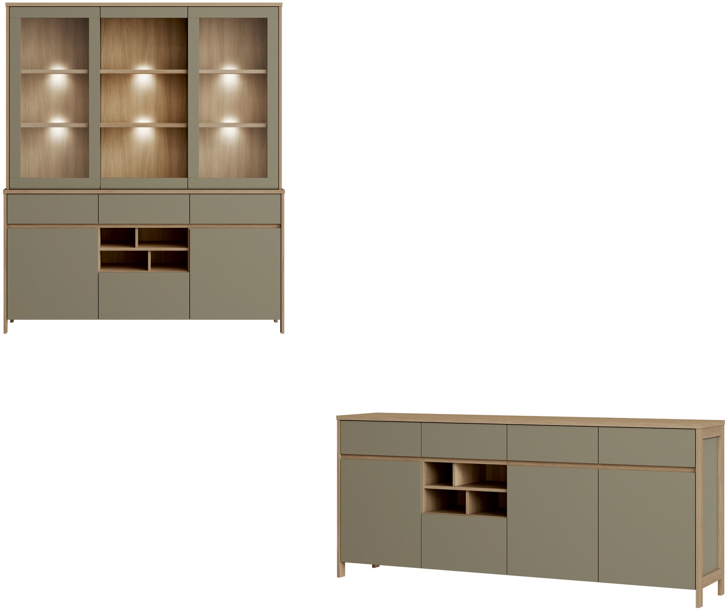 Home affaire Wohnwand "Stranda, moderne Anbauwand, Komplettset im Scandi-St günstig online kaufen