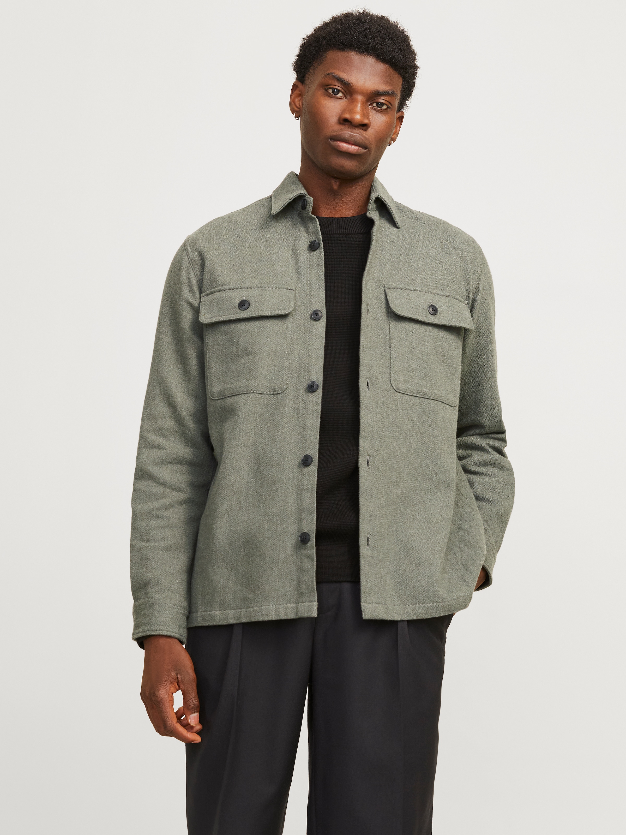 Jack & Jones Langarmhemd "JPRRAYMOND MELANGE SOLID LS OVERSHIRT SN" günstig online kaufen