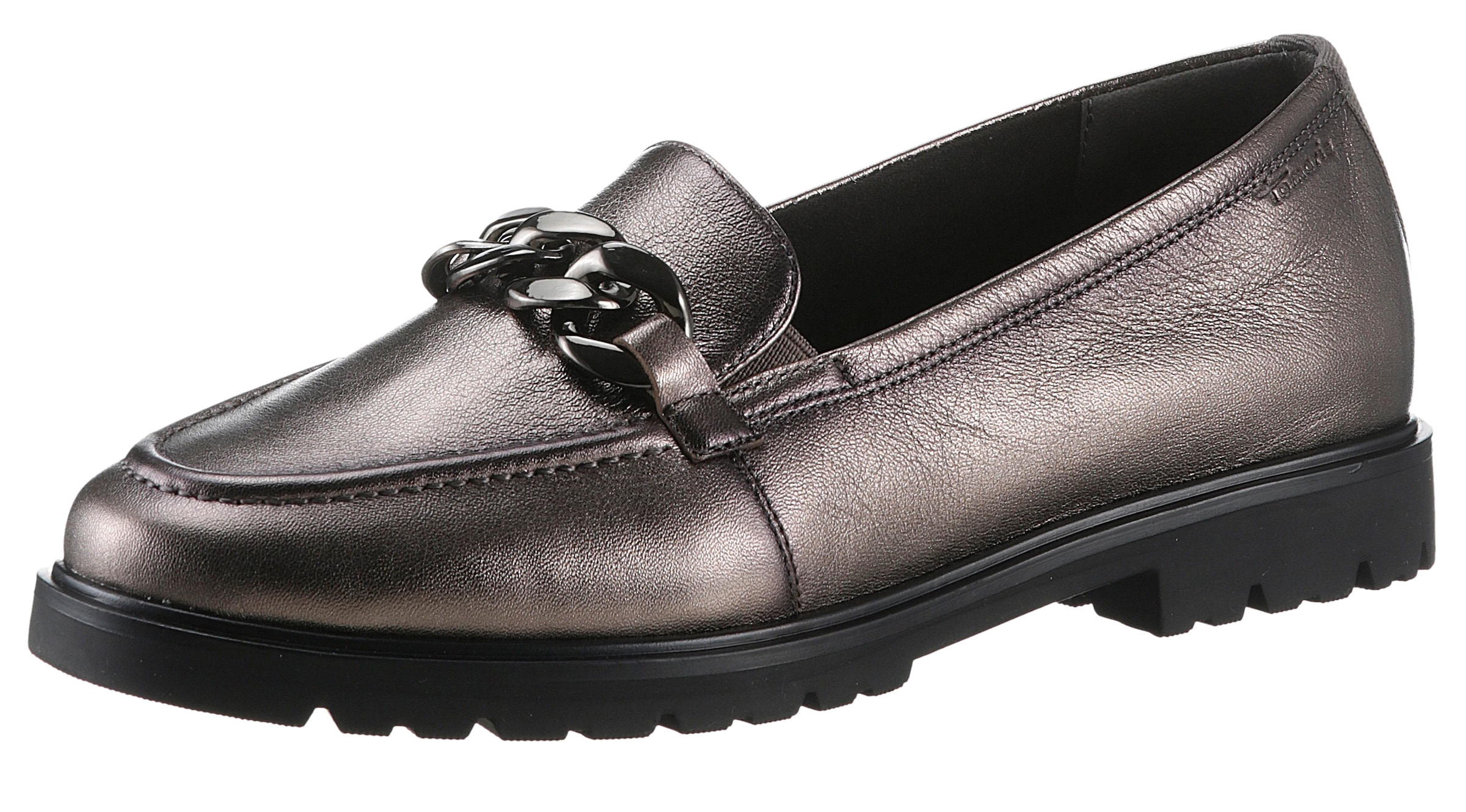 Slipper, Loafer, Halbschuh, Schlupfschuh mit eleganter Zierkette