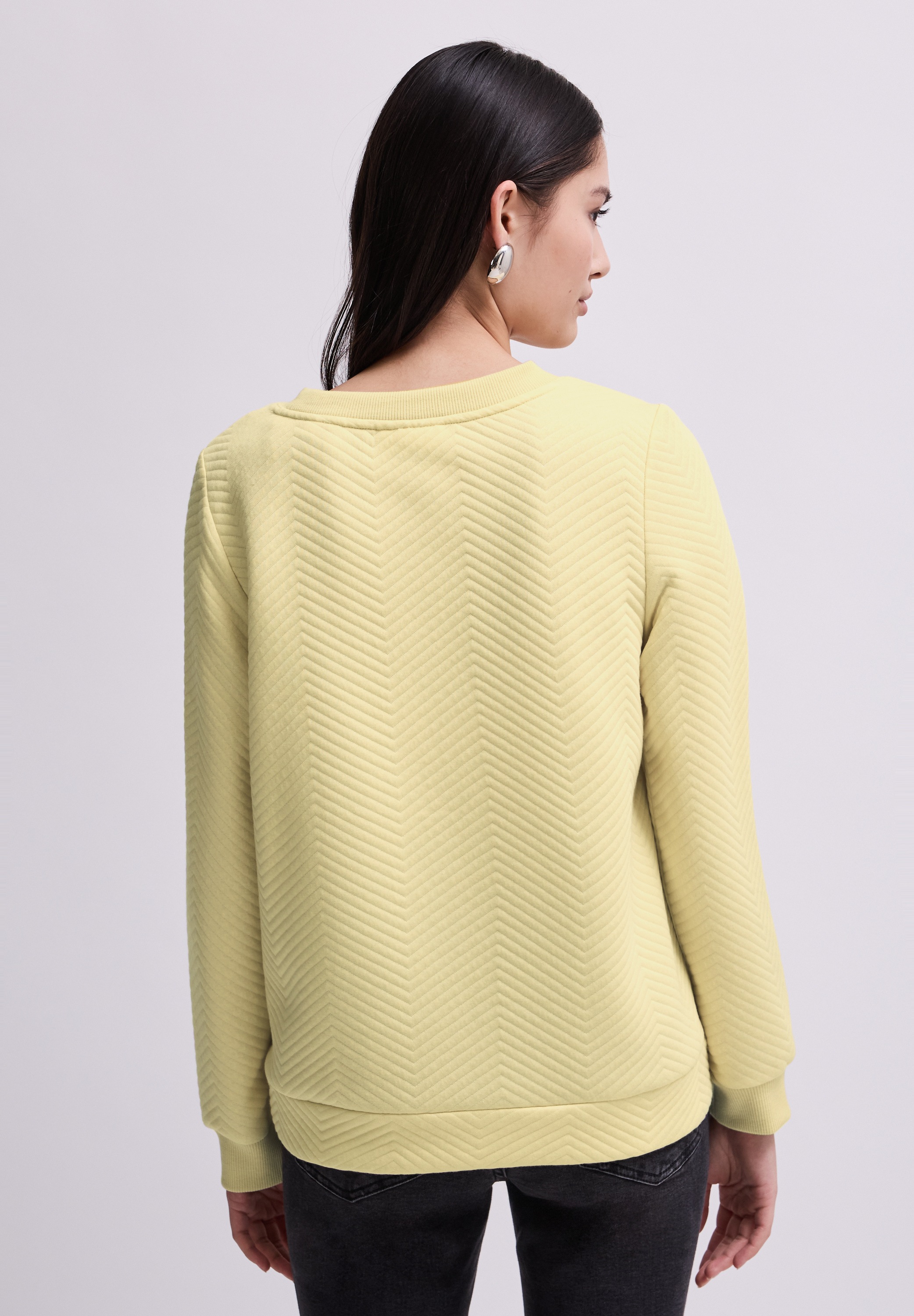 STREET ONE STUDIO Langarmshirt, aus softem Materialmix