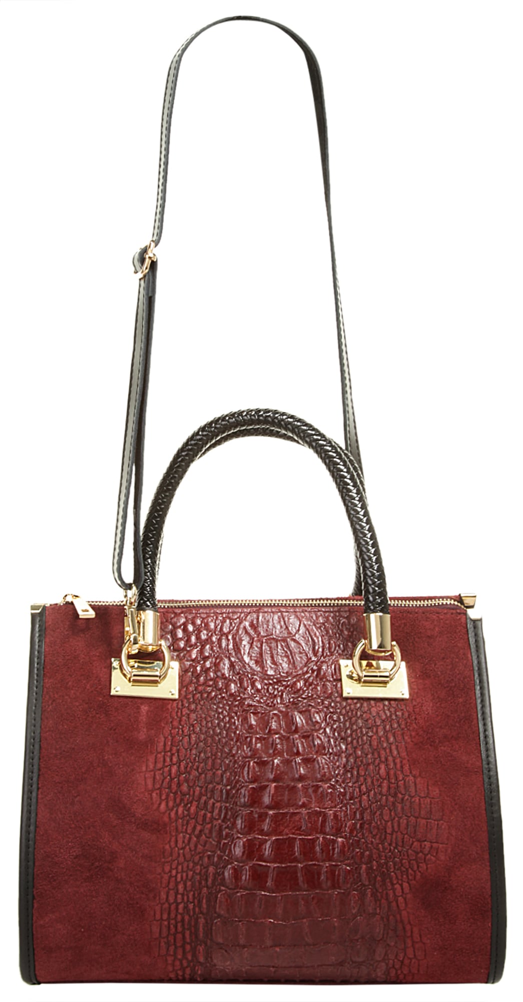 Cluty Henkeltasche, echt Leder, Made in Italy