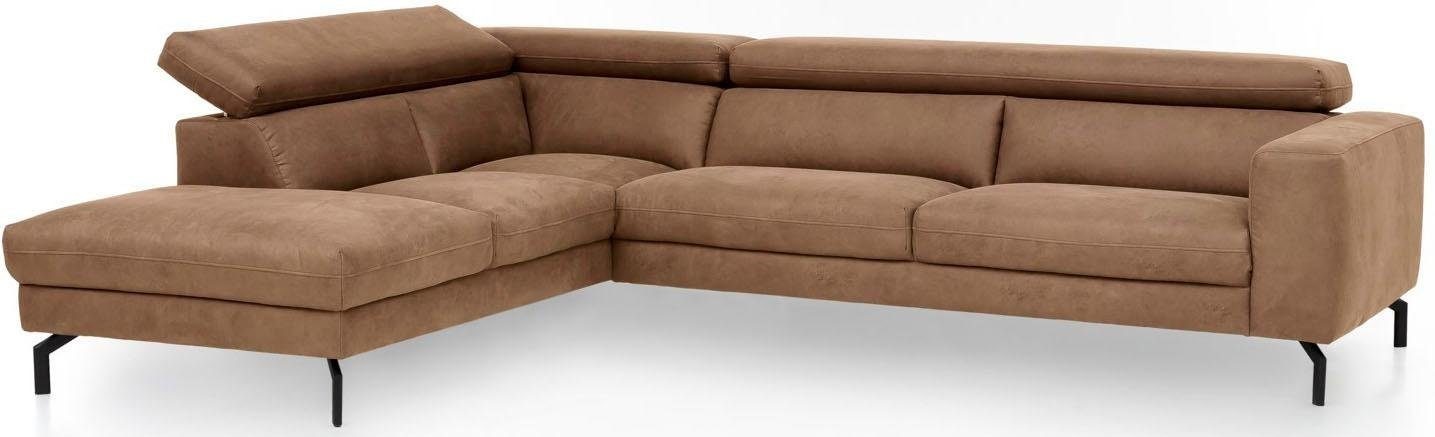 Places of Style Ecksofa »Olanta, L-Form«, mit verstellbaren Kopfstützen