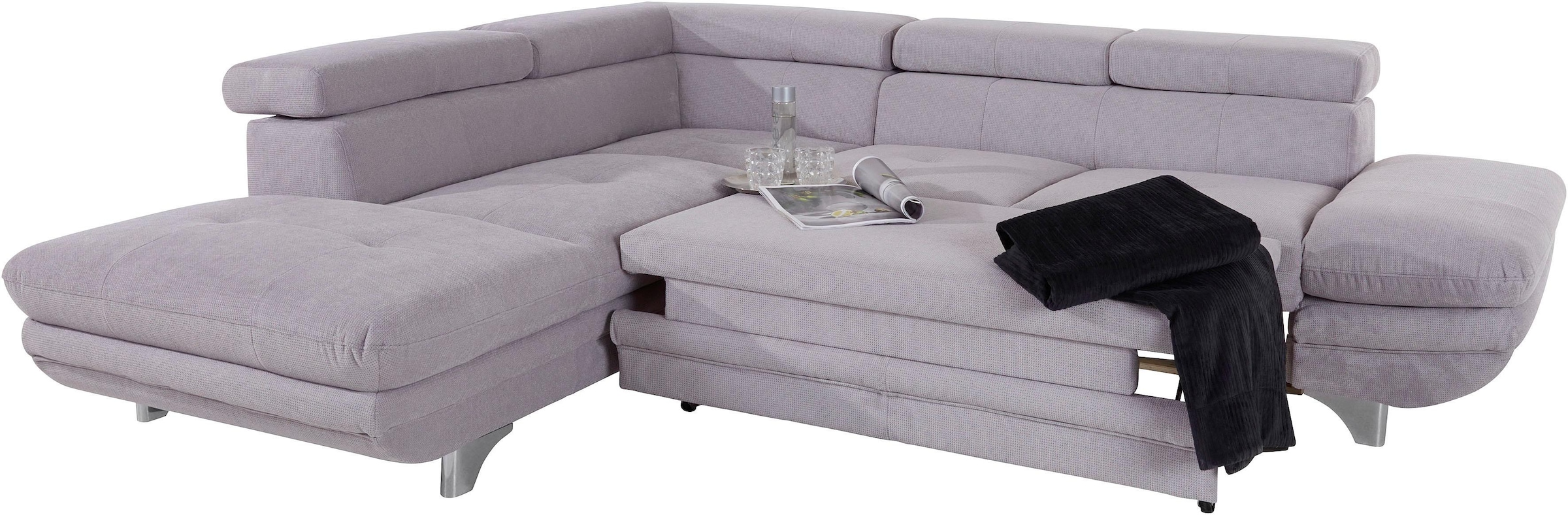 COTTA Ecksofa »Enterprise L-Form«, mit Arm- & Kopfteilverstellung, wahlweise mit Bettfunktion
