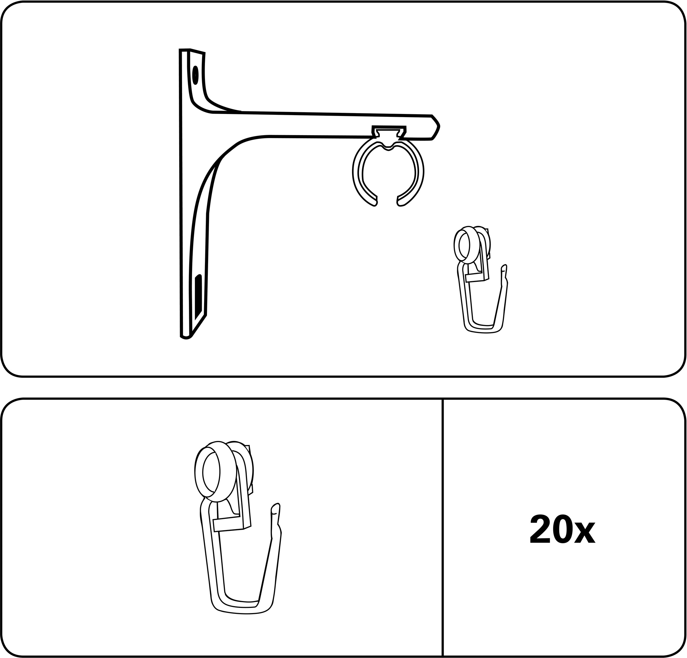 GARDINIA Gardinenring "Rollringe Thasos" für Gardinenstangen Ø 19/22 mm günstig online kaufen