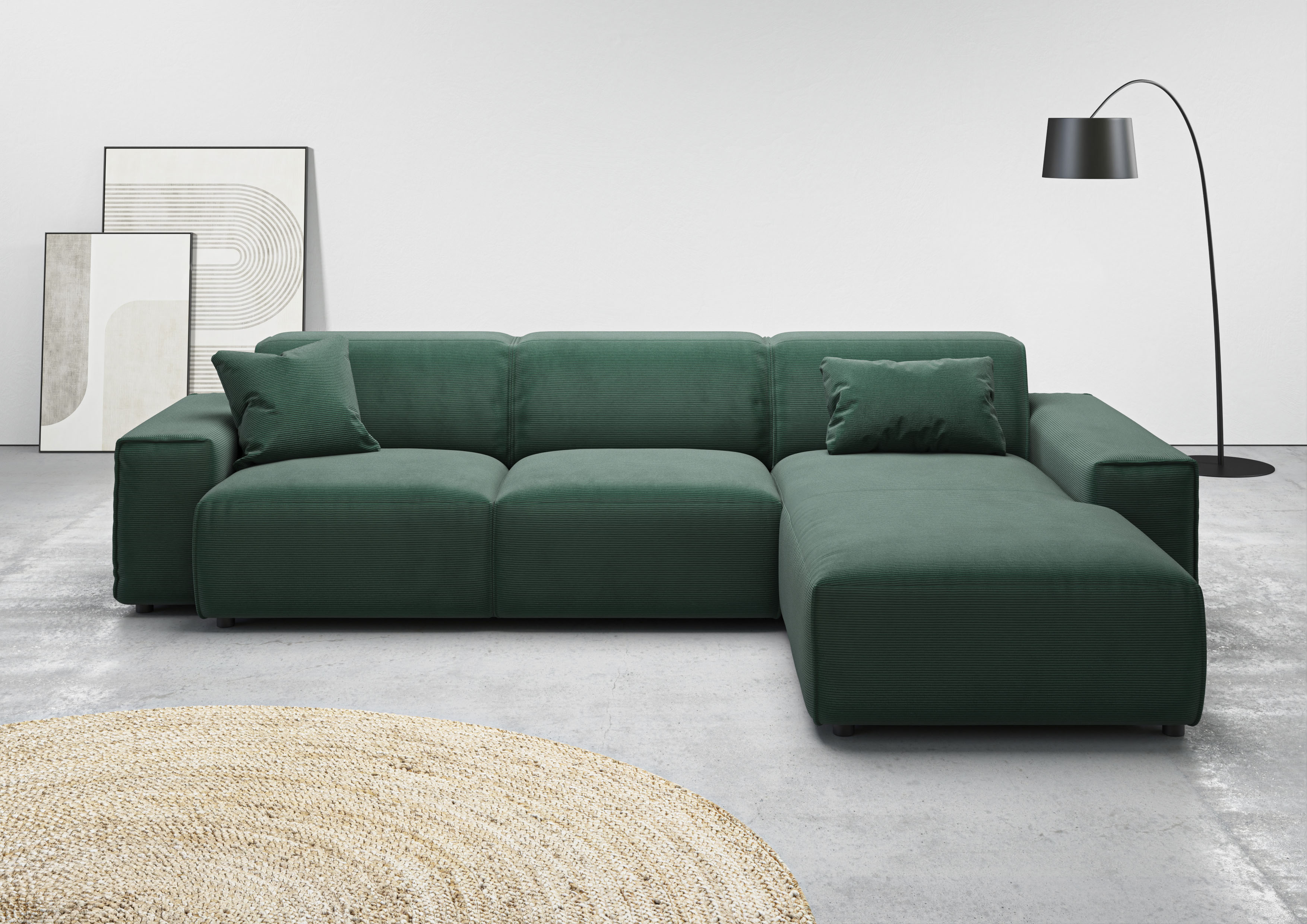 Home affaire Ecksofa "Glimminge auch in Breitcord, Feincord, Bouclé + Easy care-Bezug" L-Form, Breite 294, Zierkissen