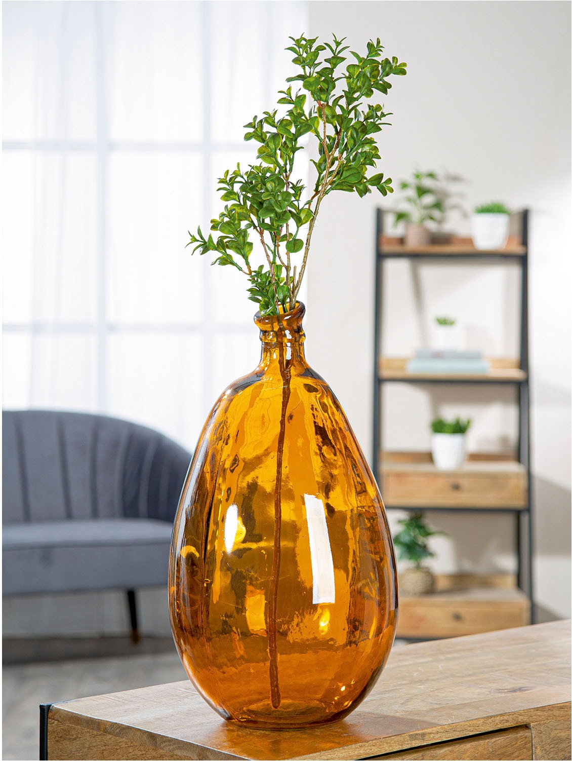 GILDE Tischvase "Vase bauchig; organisch Organical braun H. 47 cm", (1 St.) günstig online kaufen