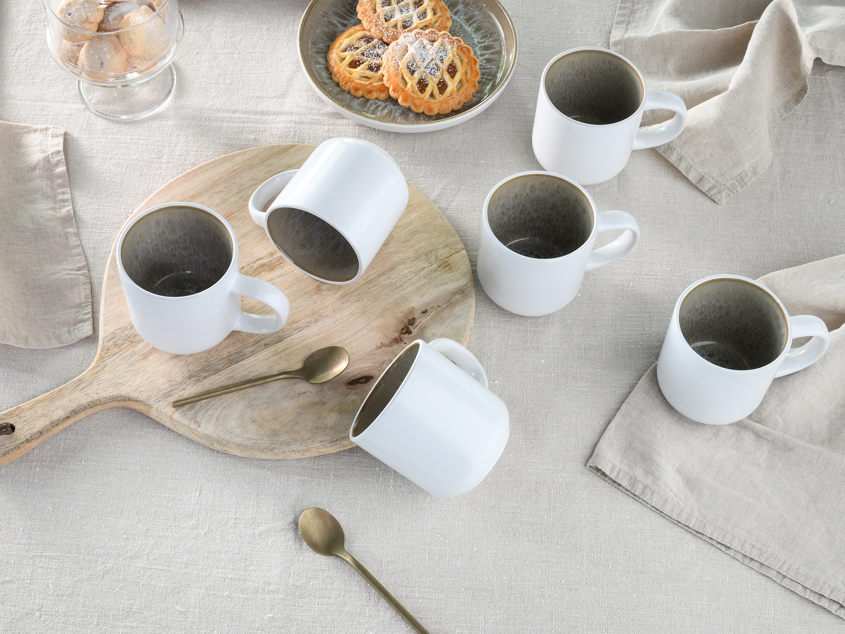 Thumbnail - my home Becher "modernes 6-teiliges Kaffeebecher-Set Nydala" hohe Haltbarkeit, spülmaschinen- & mikrowellengeeignet, Rea...