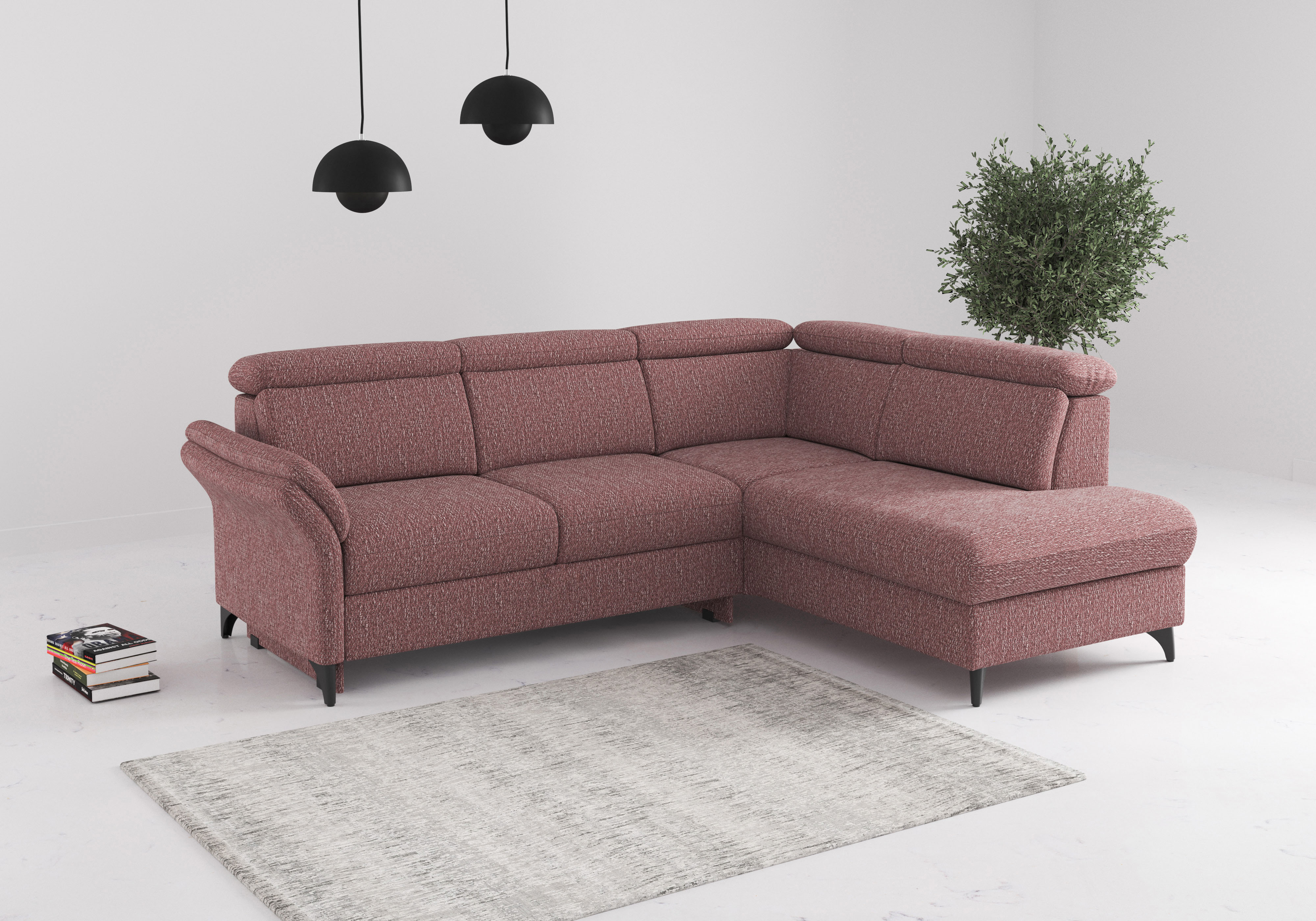 sit&more Ecksofa "Glendale, L-Form" inkl. Kopfteilverstellung, wahlweise mit Vorziehsitz und Bettkasten
