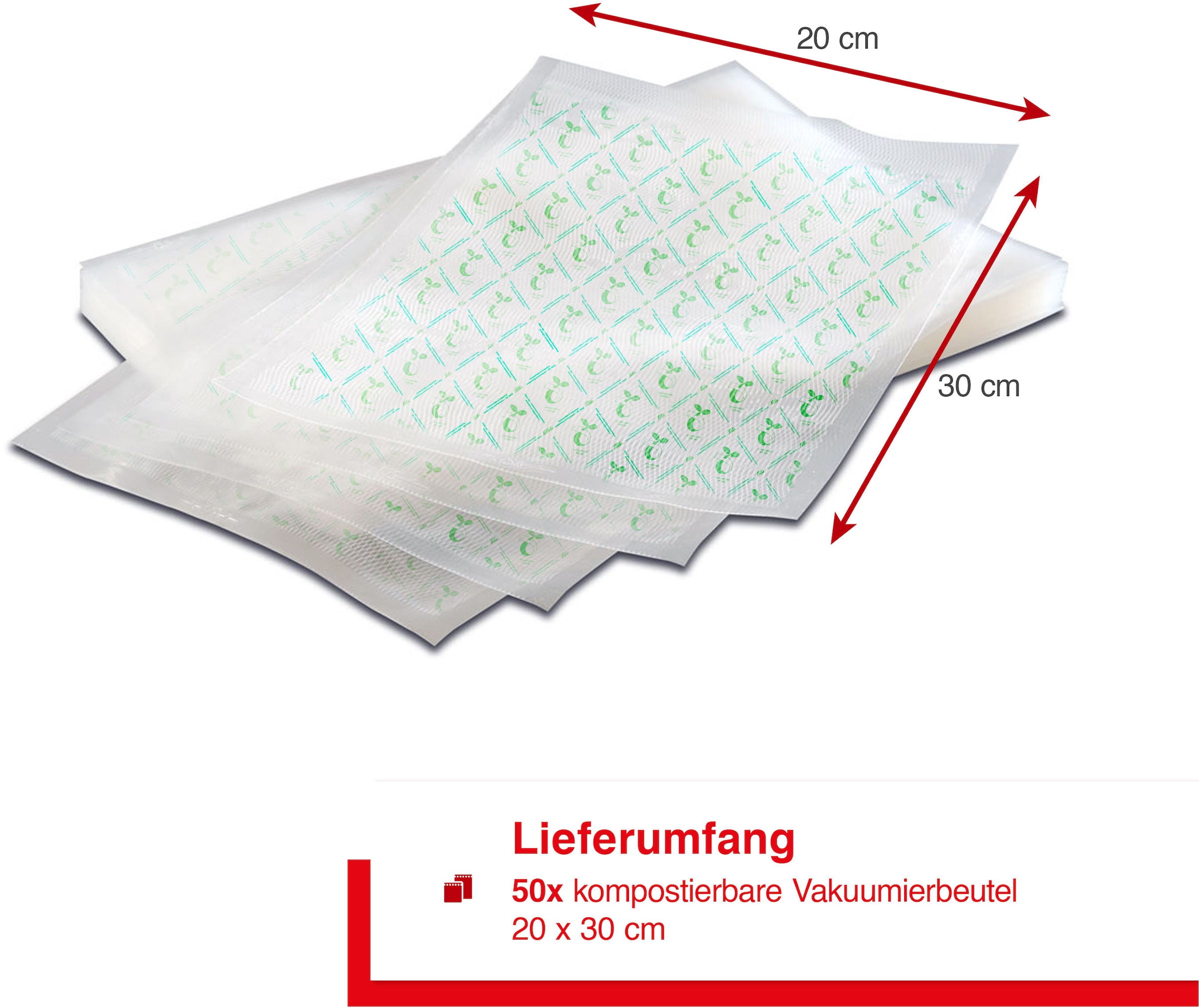 SOLIS OF SWITZERLAND Vakuumierbeutel »ECO SO167«, (Packung, 1 tlg.), 50 Beutel, 20x30 cm