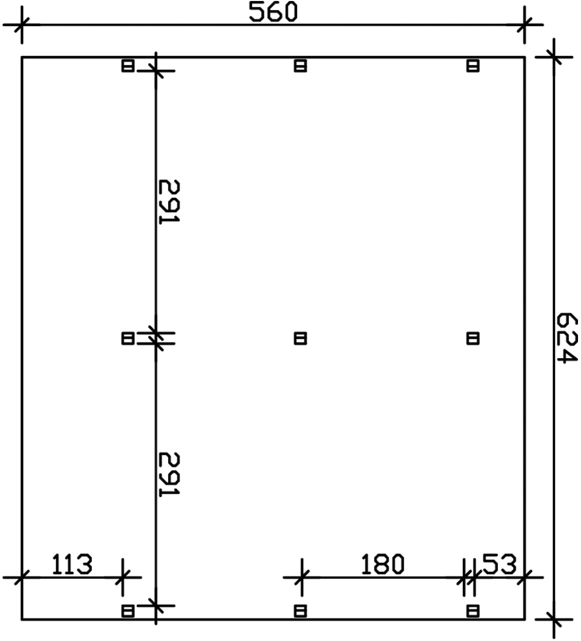 Skanholz Doppelcarport »Harz«, Nadelholz, 291 cm, Nussbaum, mit schwarzen Schindeln