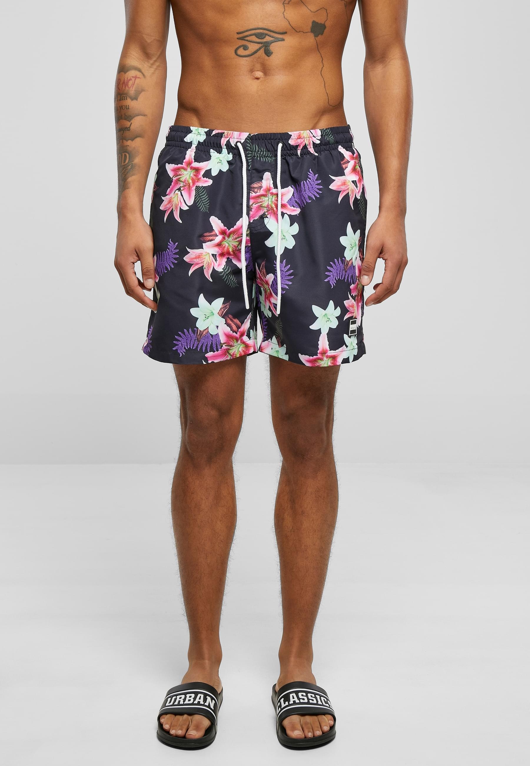 URBAN CLASSICS Badeshorts »Urban Classics Herren Pattern Swim Shorts«