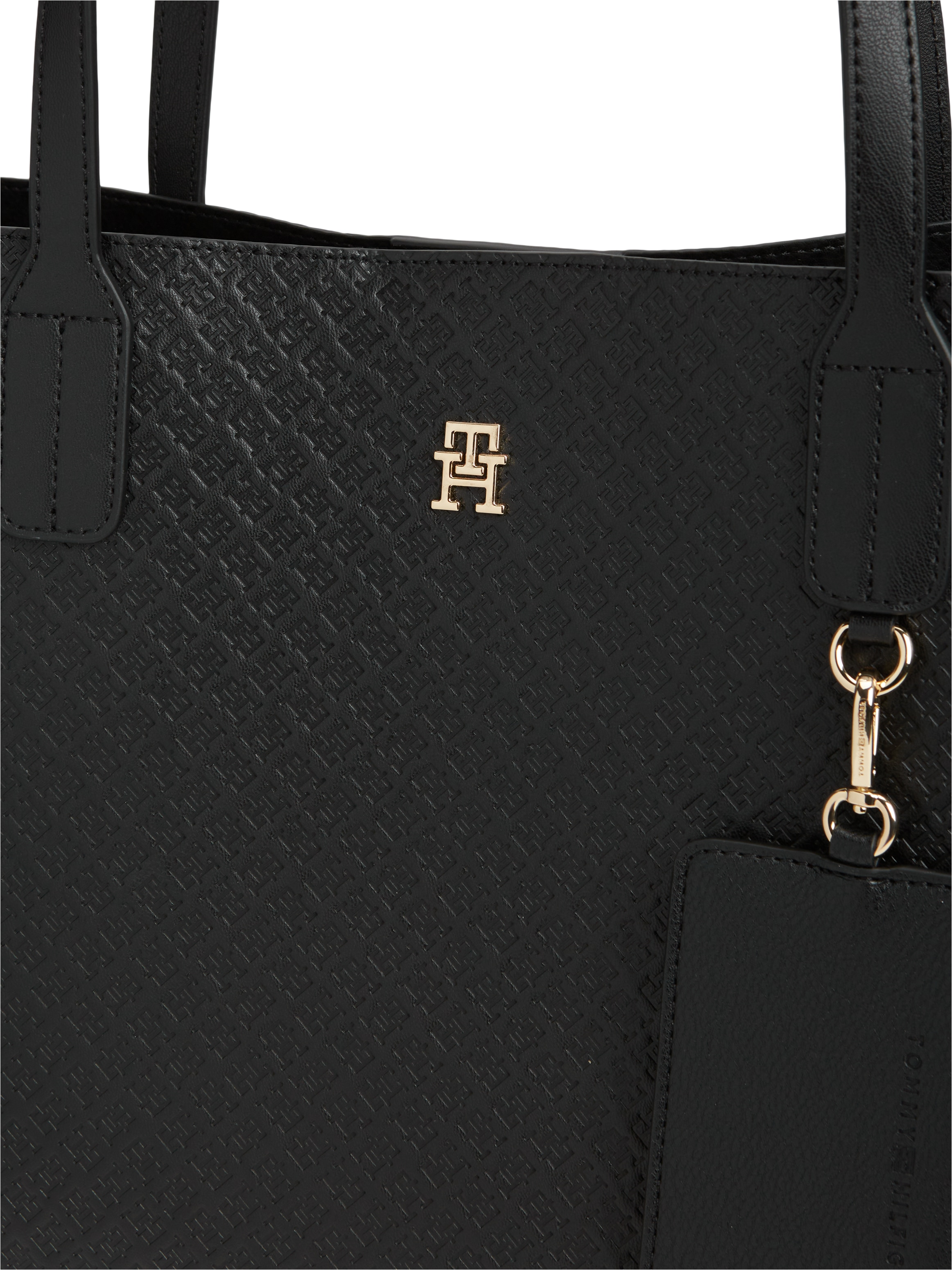 Tommy Hilfiger Handtasche »TH ICON TOTE MONO« Damen Schultertasche mit TH-Allover-Logoprägung