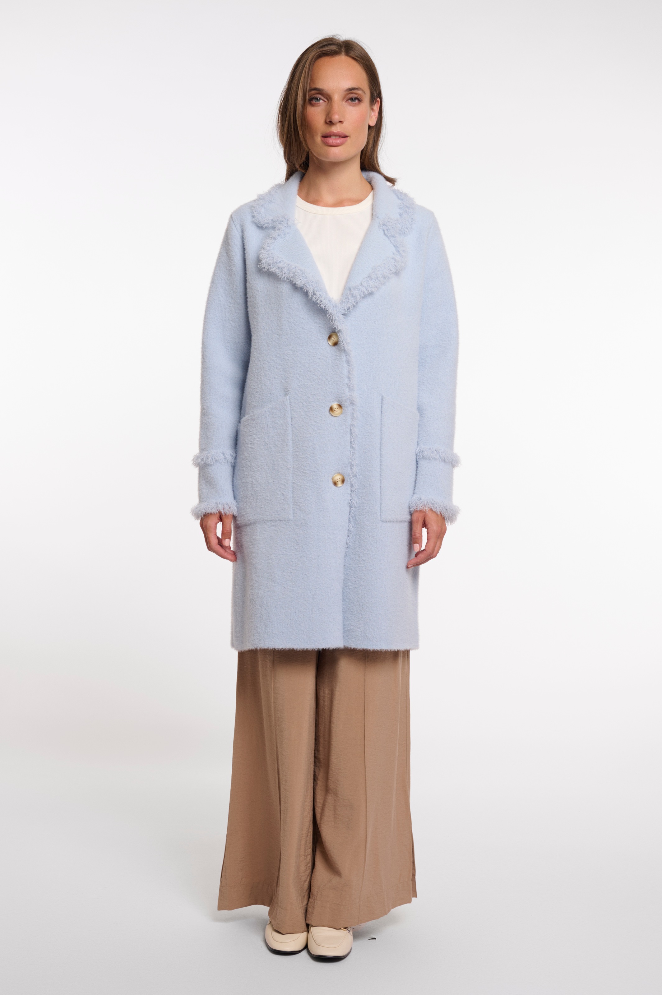 Rino & Pelle Longstrickjacke "CATENA" mit Fransendetails und Knöpfen günstig online kaufen